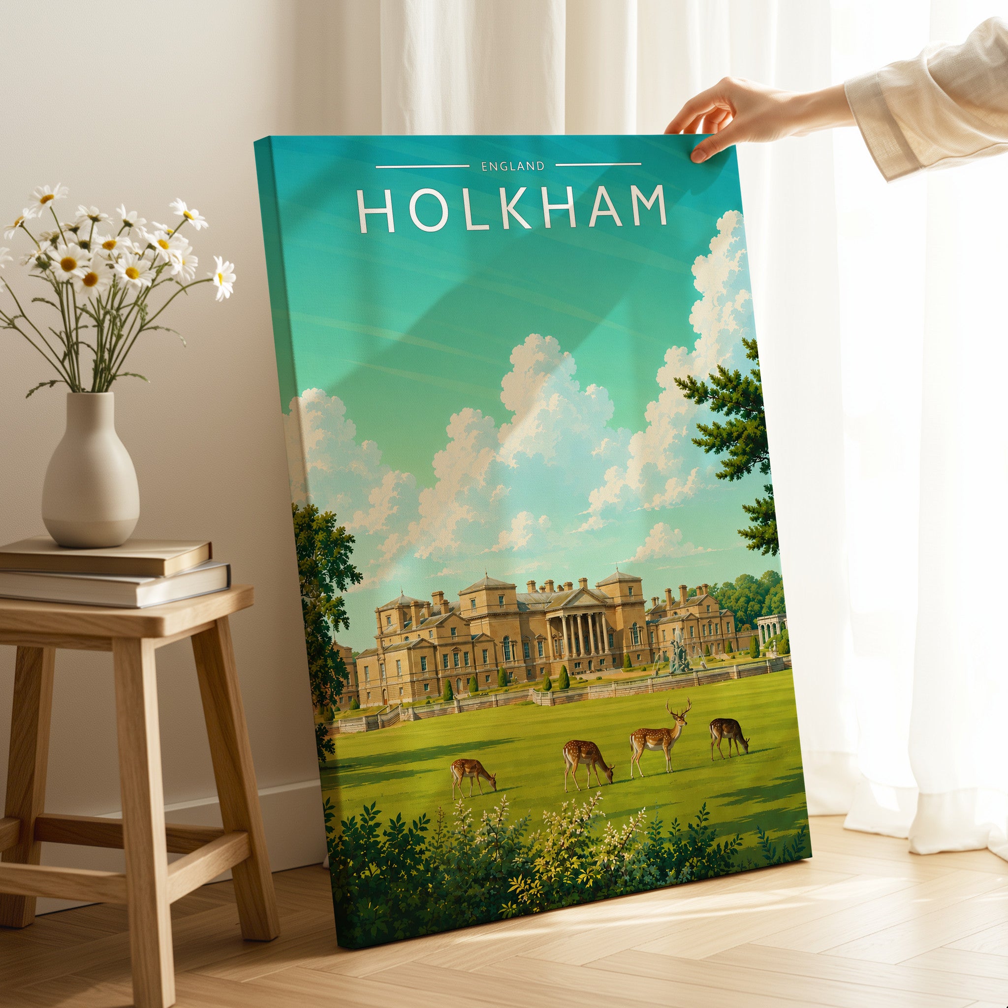 Holkham #3 Travel Poster as a gallery-wrapped canvas