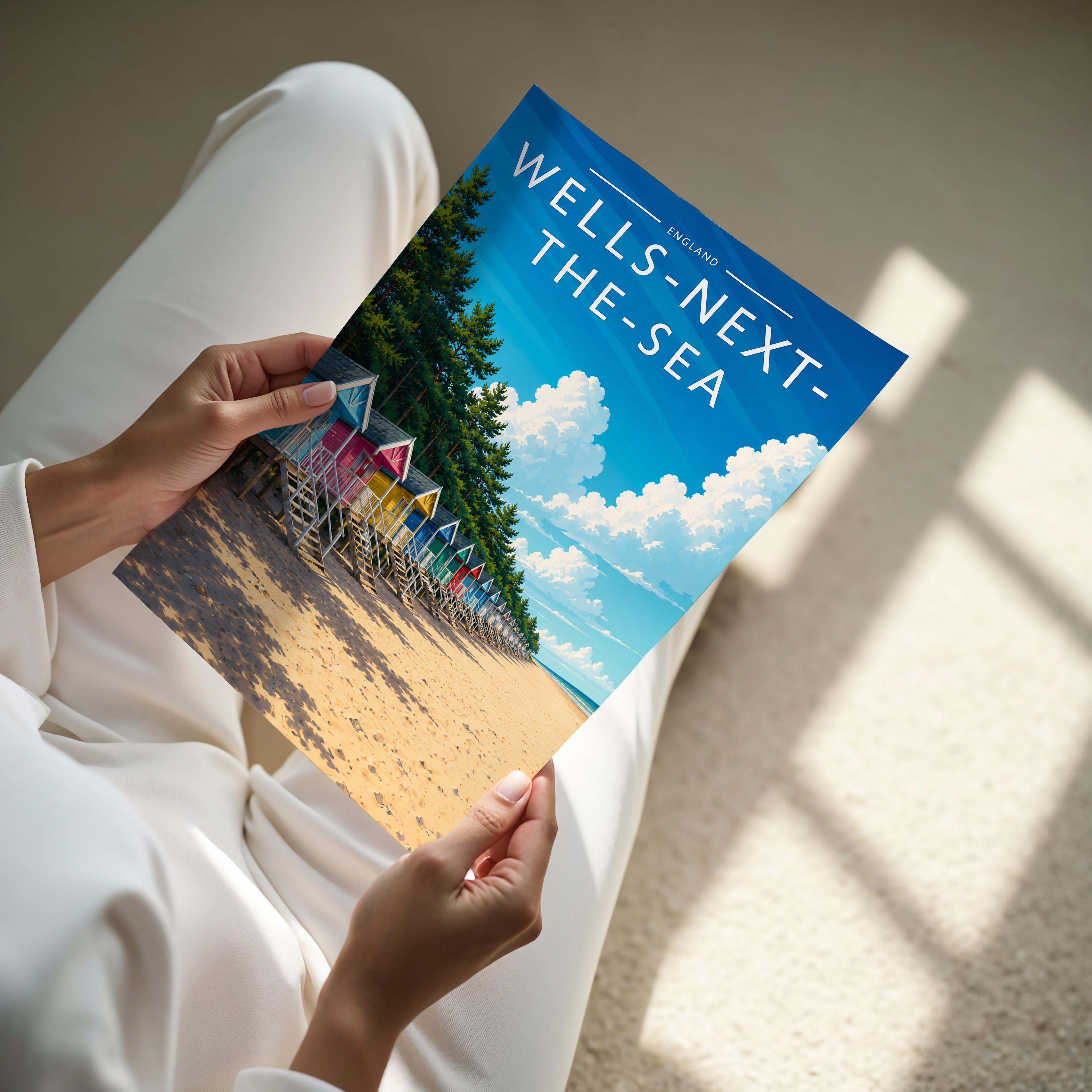 Wells-next-the-Sea #3 Travel Poster - A4 print held in hand