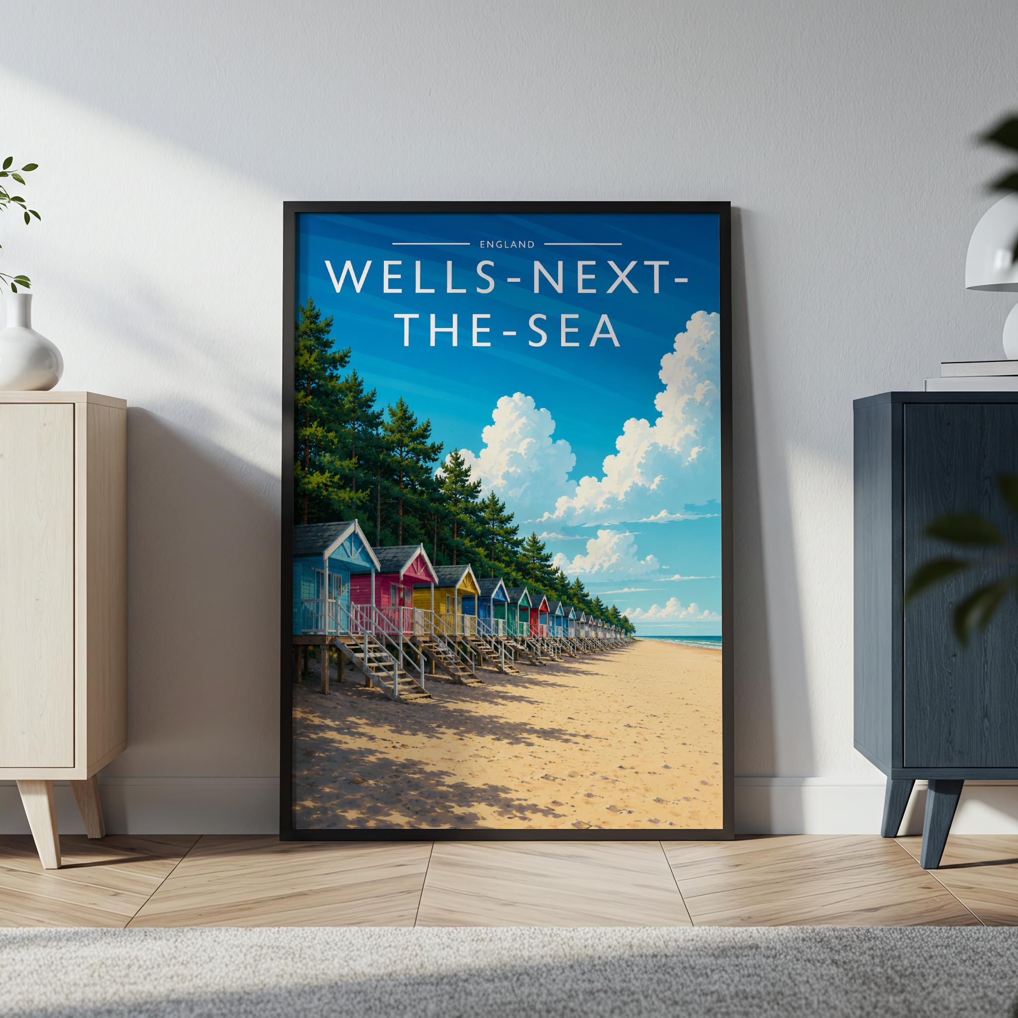 Wells-next-the-Sea #3 Travel Poster in a black frame