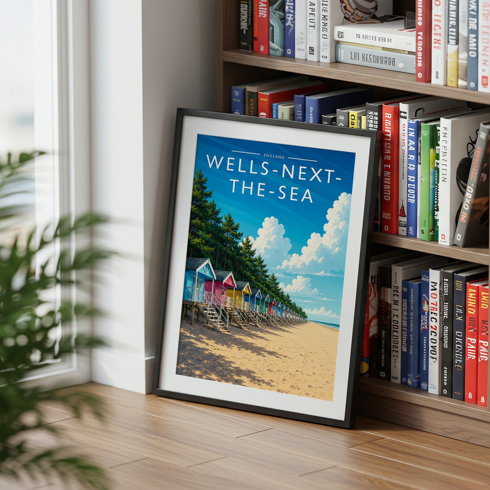 Wells-next-the-Sea #3 Travel Poster mounted in a black frame
