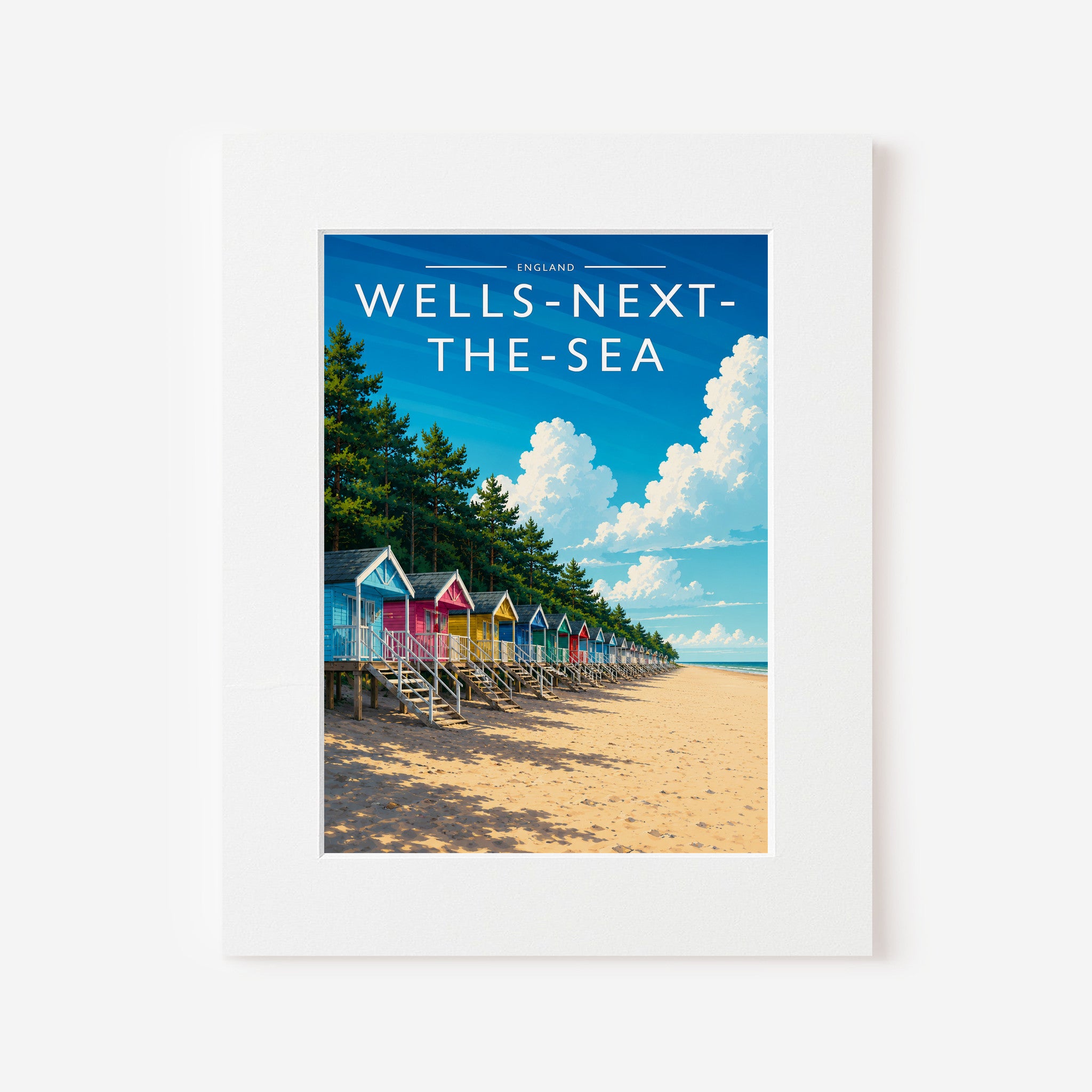 Wells-next-the-Sea #3 Travel Poster in a white mount