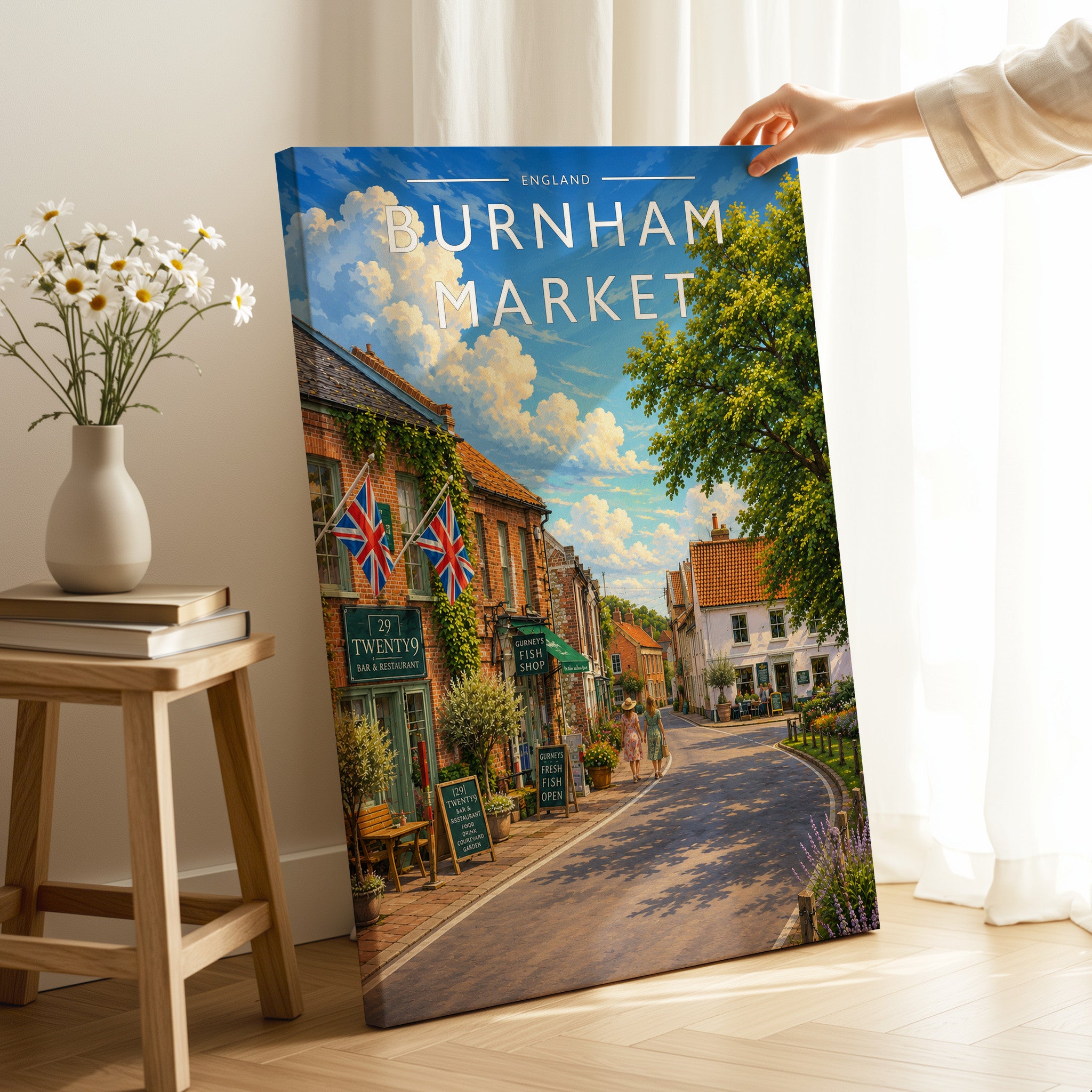 Burnham Market #4 Travel Poster as a gallery-wrapped canvas