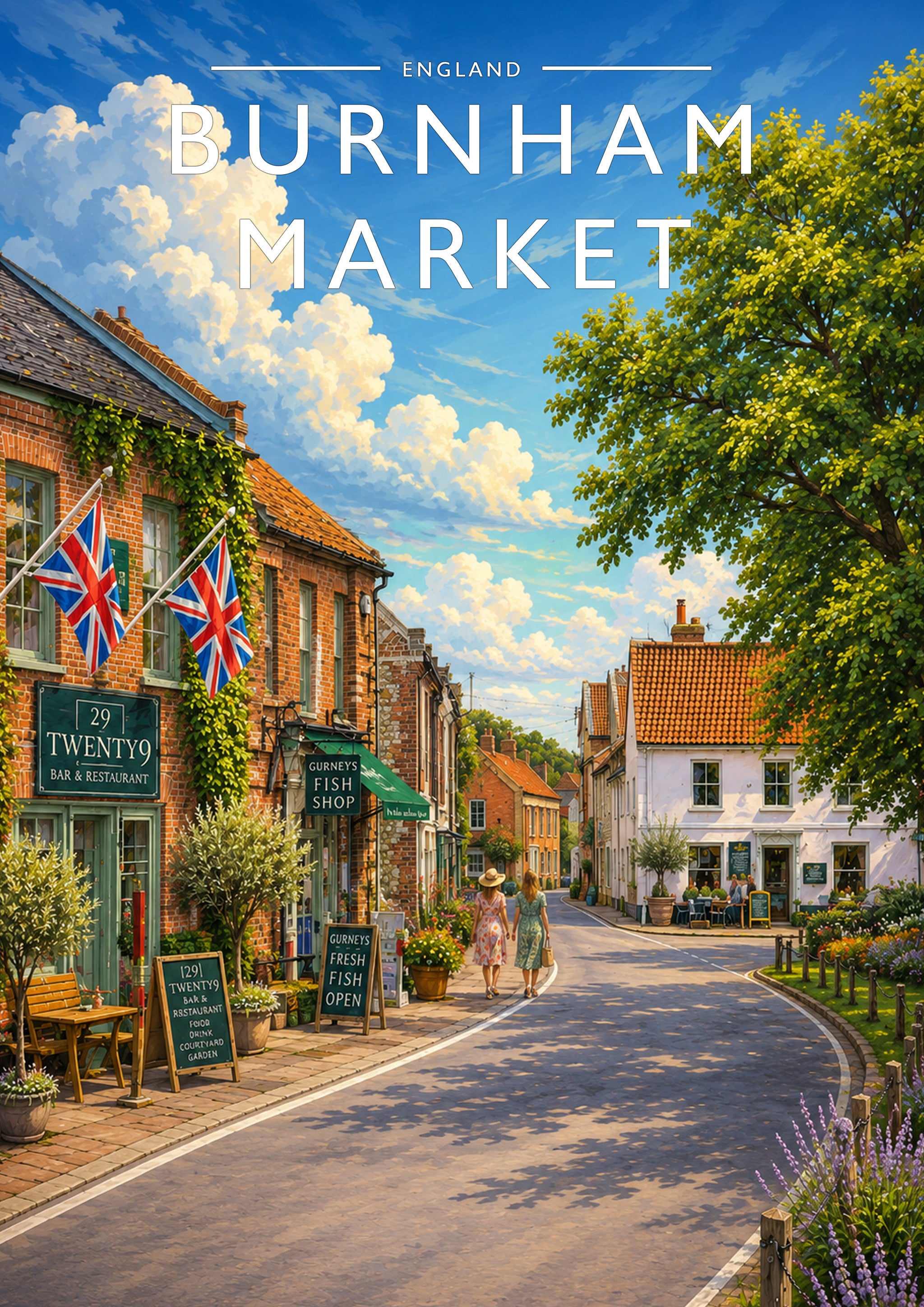 Burnham Market #4 Travel Poster - A4 travel poster print
