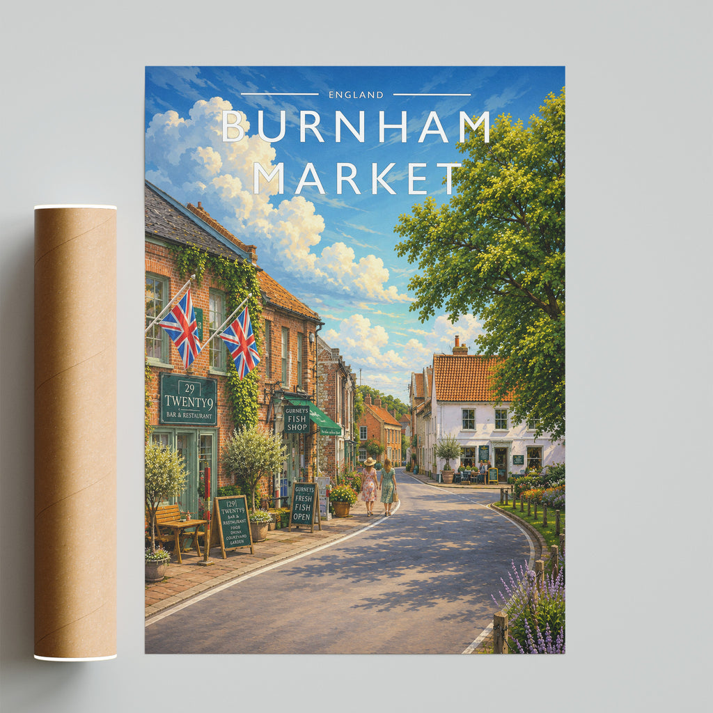 Burnham Market #4 Travel Poster - fine art print with shipping tube