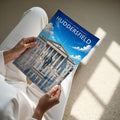 Huddersfield Travel Poster - A4 print held in hand