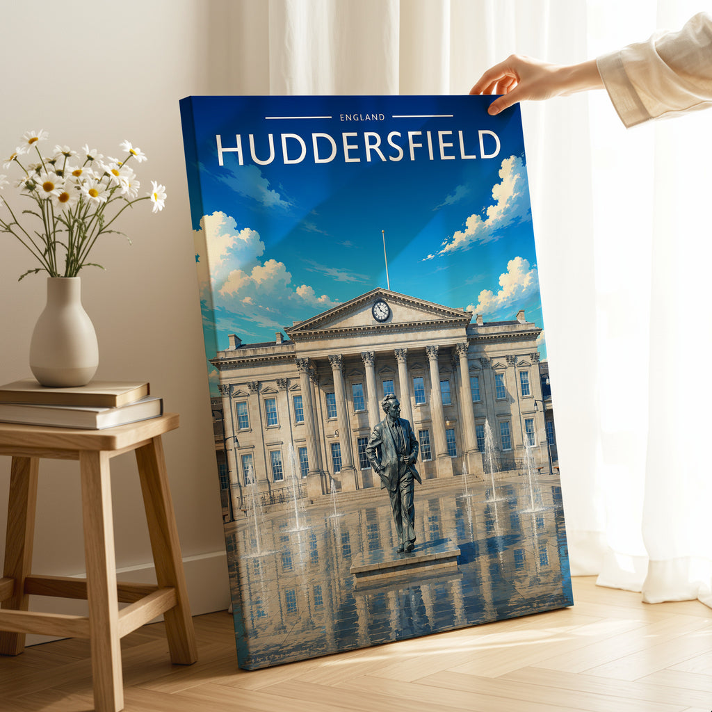 Huddersfield Travel Poster as a gallery-wrapped canvas
