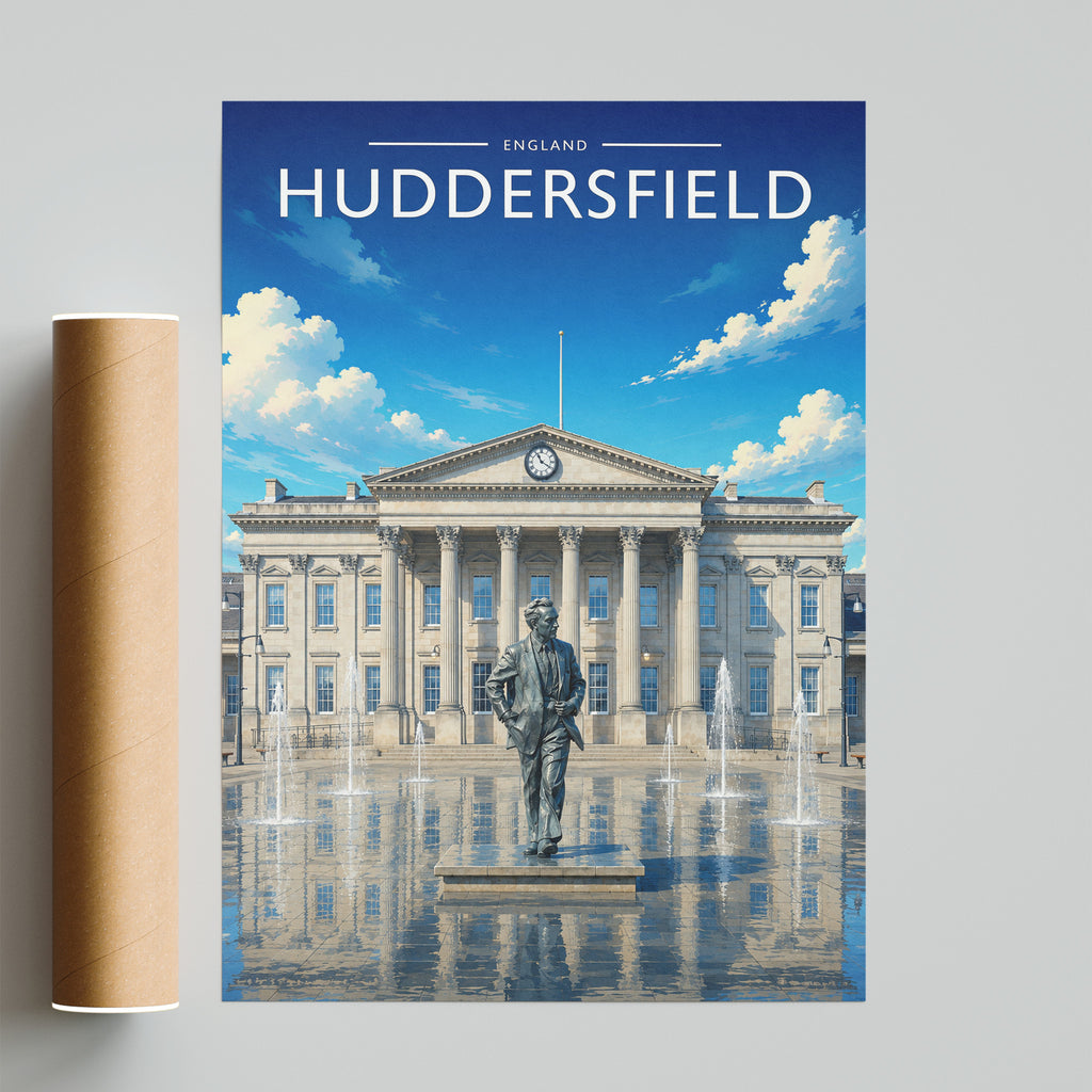 Huddersfield Travel Poster - fine art print with shipping tube