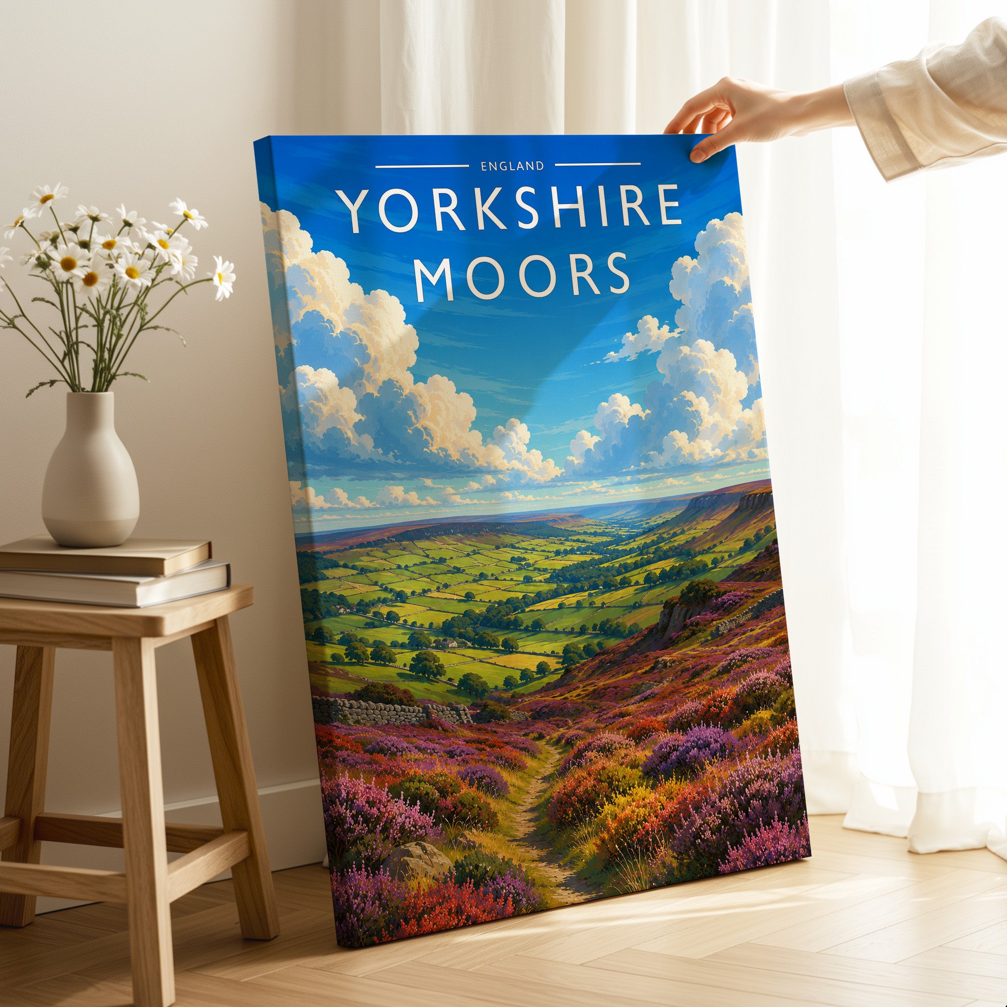 Yorkshire Moors #2 Travel Poster as a gallery-wrapped canvas