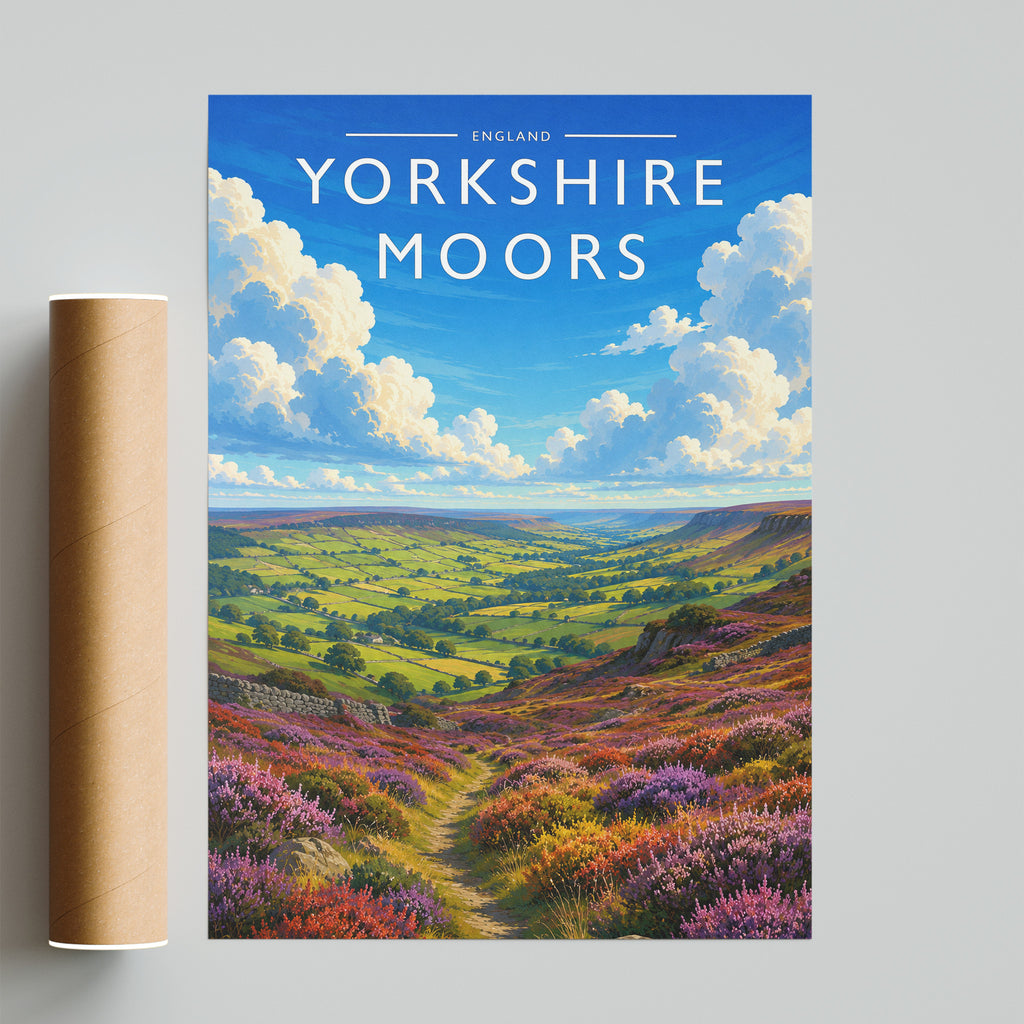 Yorkshire Moors #2 Travel Poster - fine art print with shipping tube