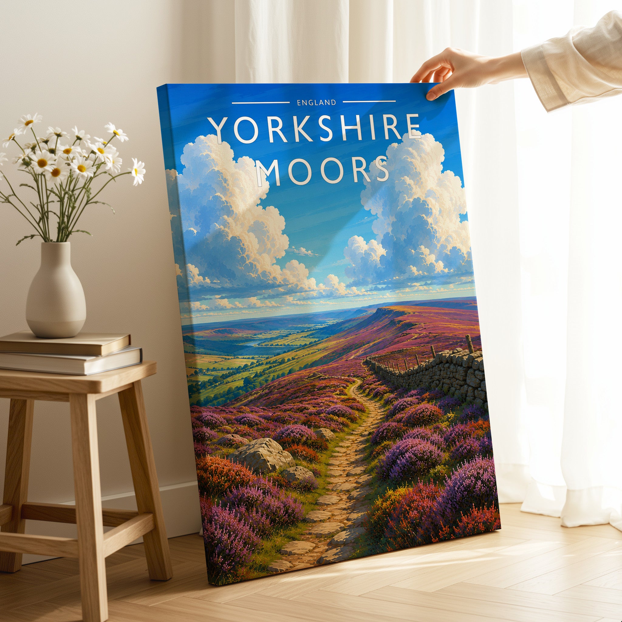 Yorkshire Moors #3 Travel Poster as a gallery-wrapped canvas