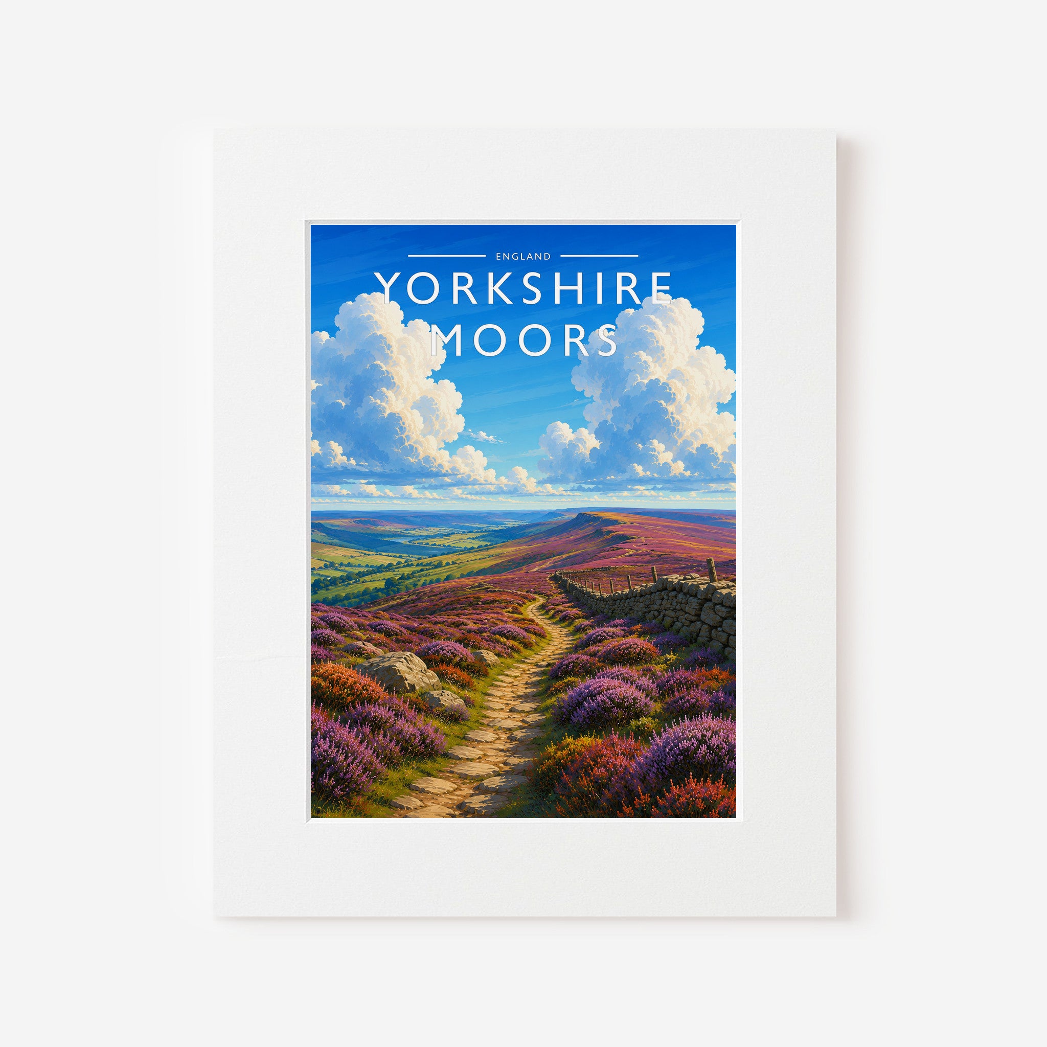 Yorkshire Moors #3 Travel Poster in a white mount