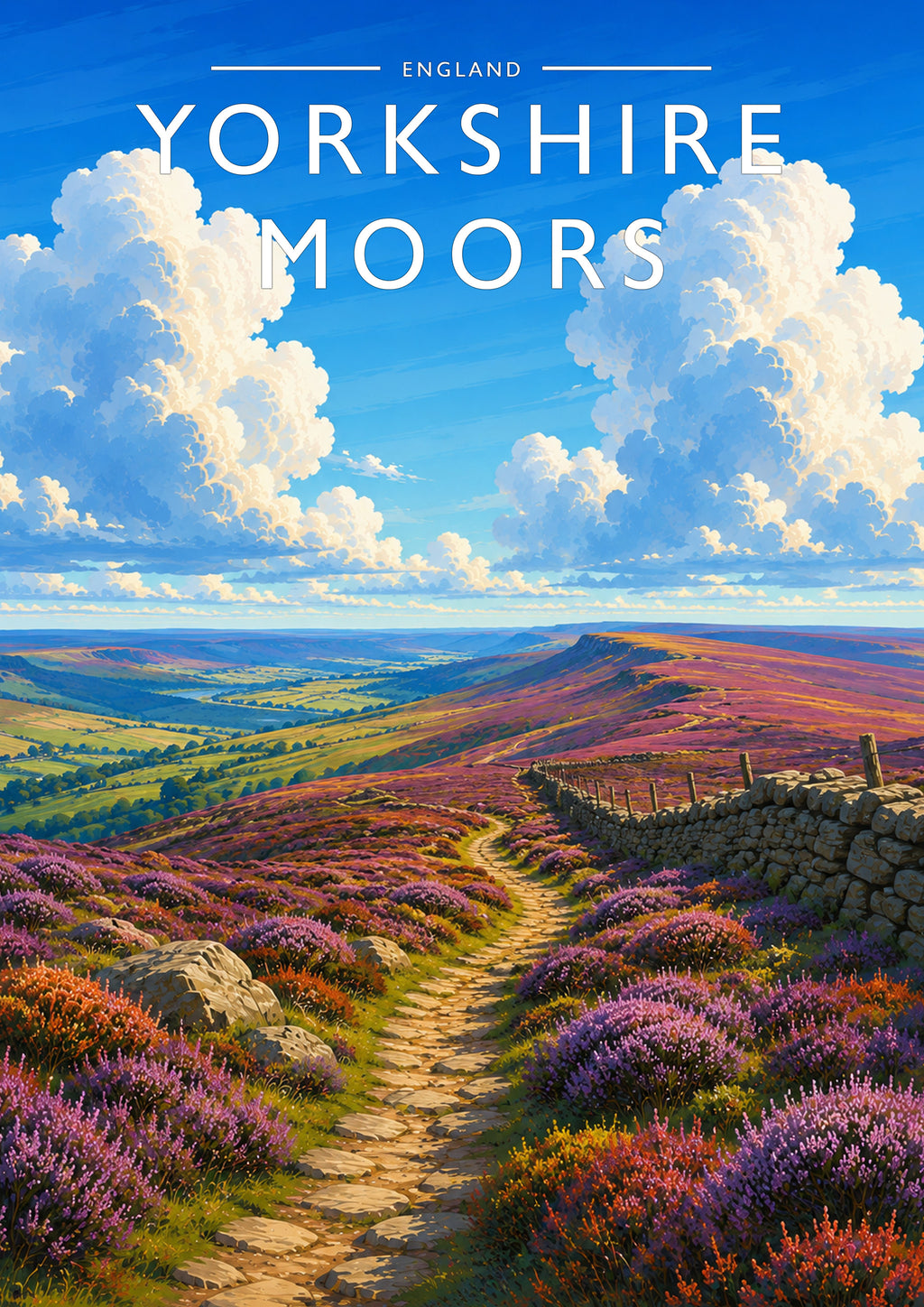 Yorkshire Moors #3 Travel Poster - A4 travel poster print