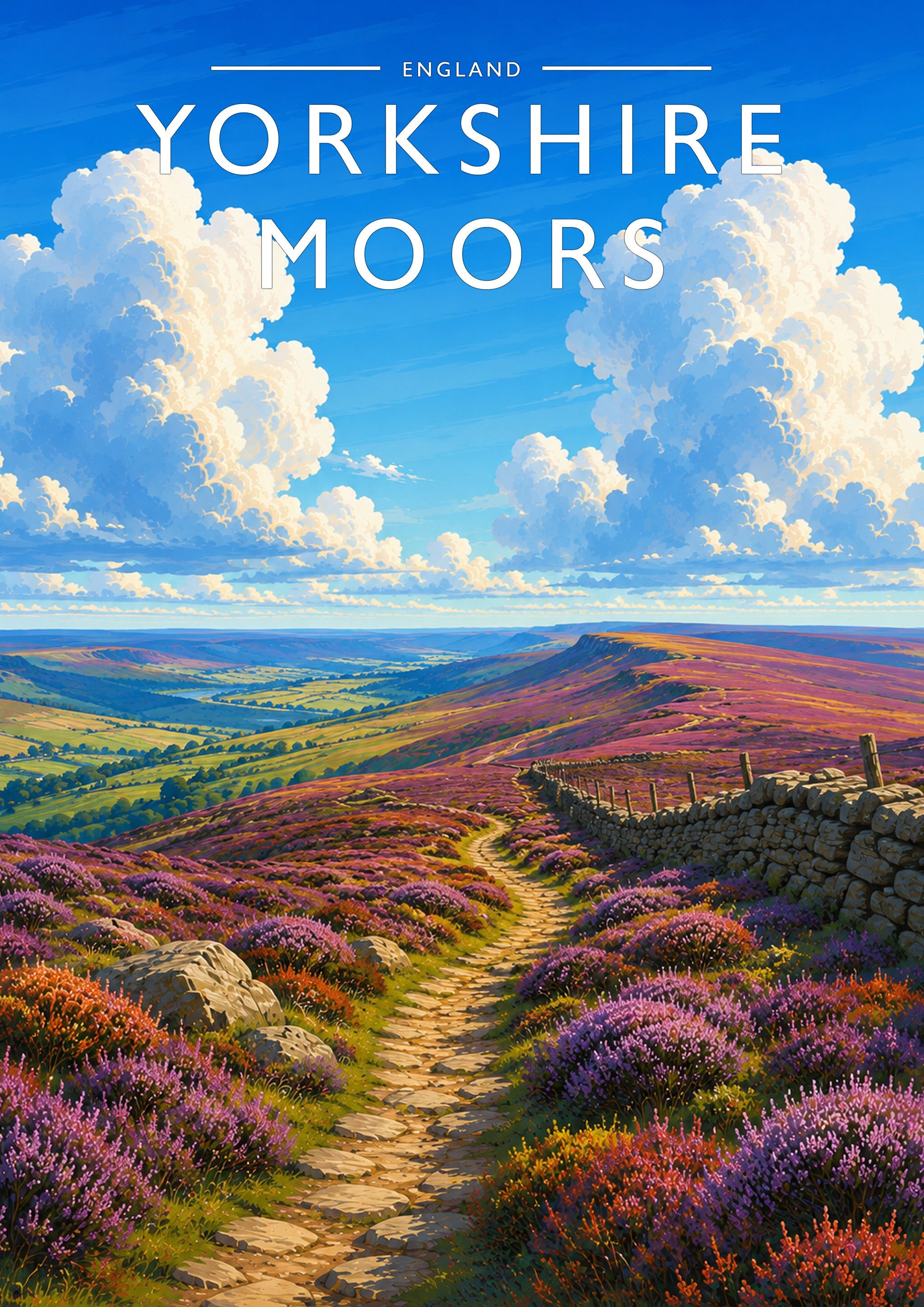 Yorkshire Moors #3 Travel Poster - A4 travel poster print