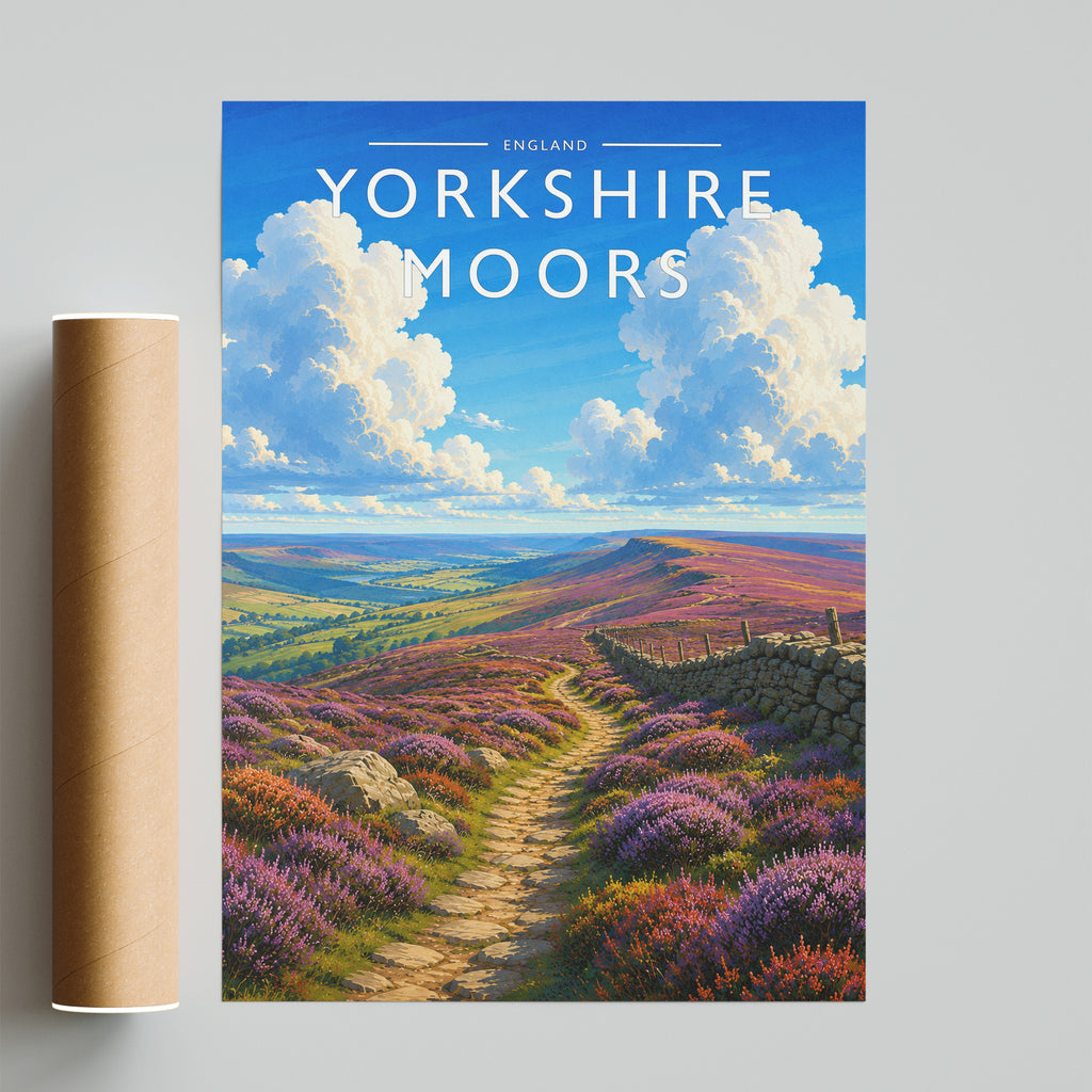 Yorkshire Moors #3 Travel Poster - fine art print with shipping tube