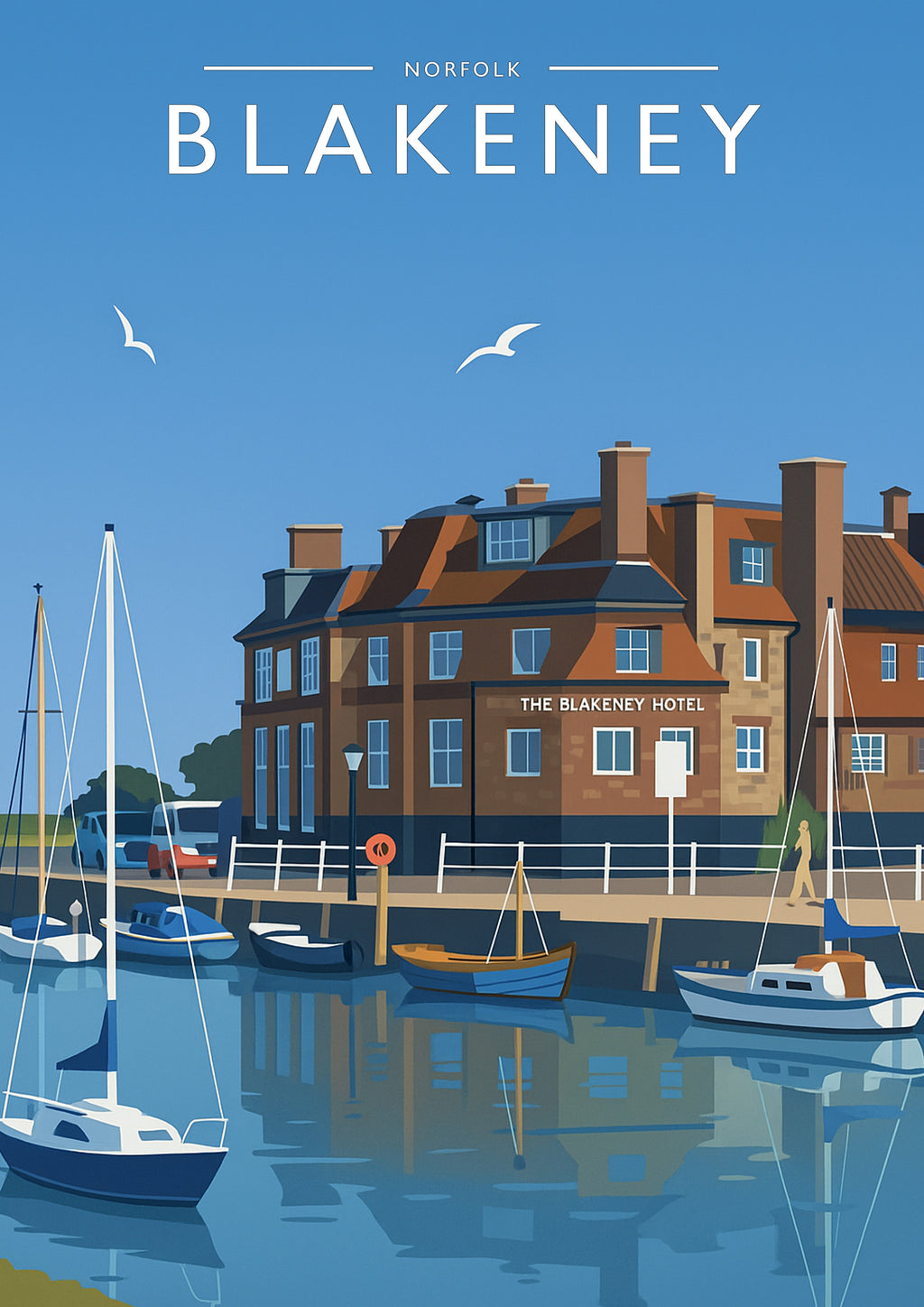 Blakeney Travel Poster - A4 travel poster print