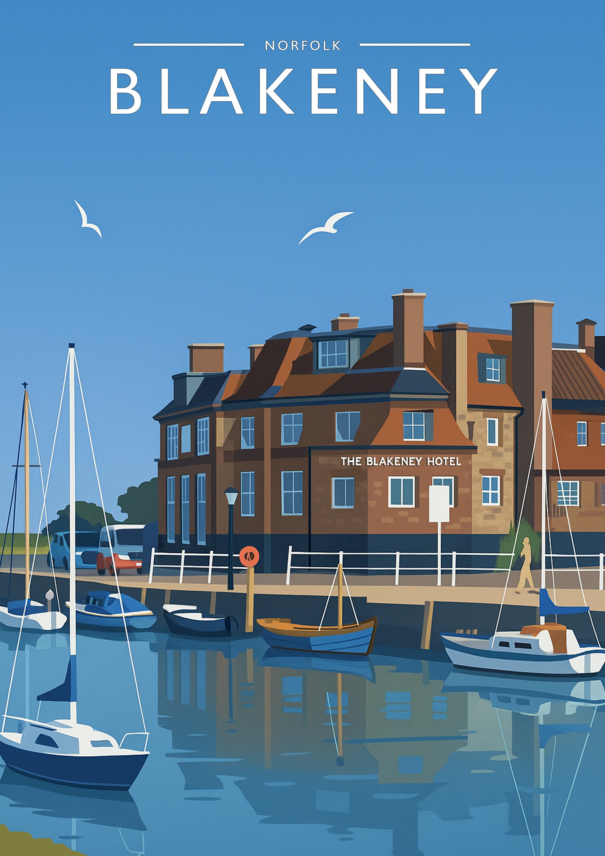 Blakeney Travel Poster - A4 travel poster print