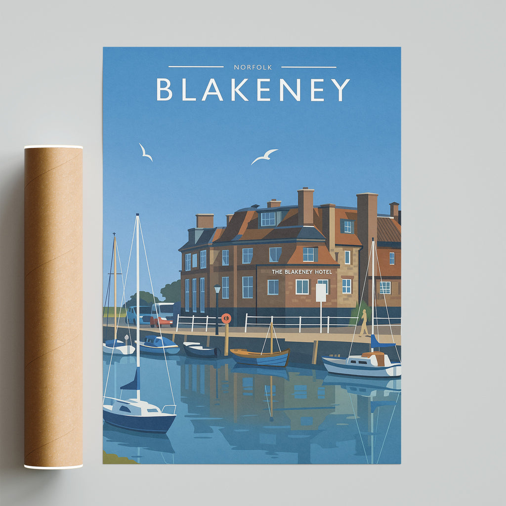Blakeney Travel Poster - fine art print with shipping tube