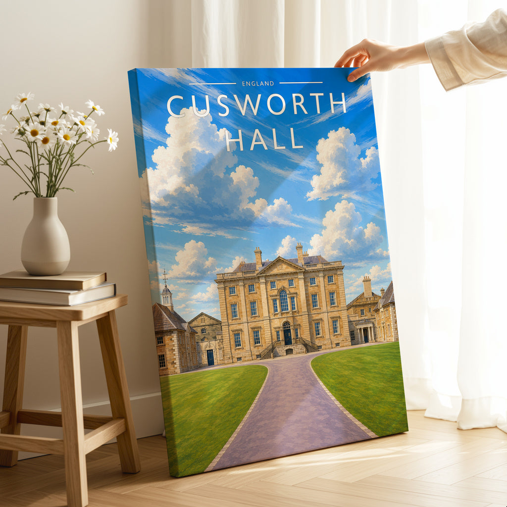 Cusworth Hall Travel Poster as a gallery-wrapped canvas