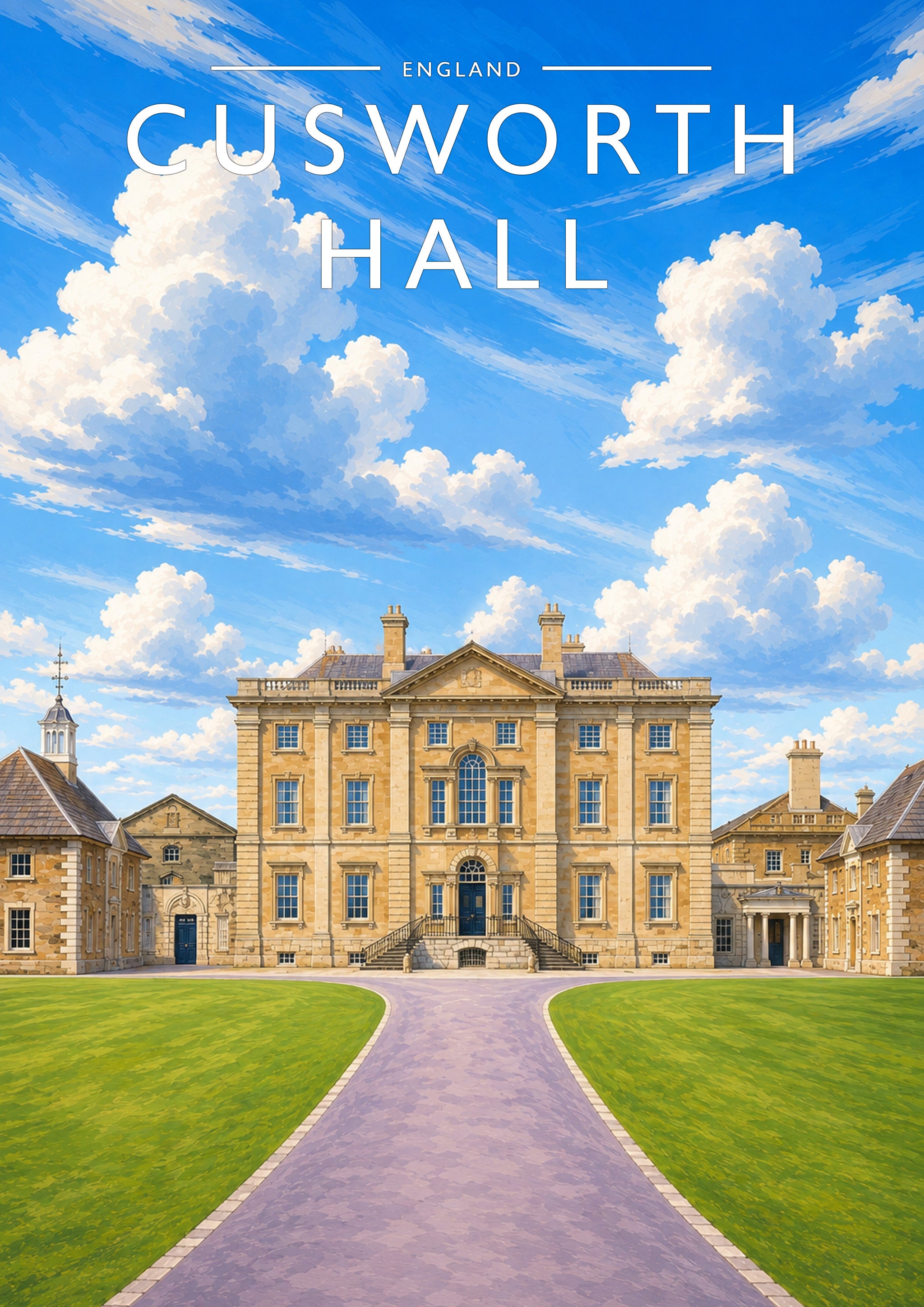 Cusworth Hall Travel Poster - A4 travel poster print