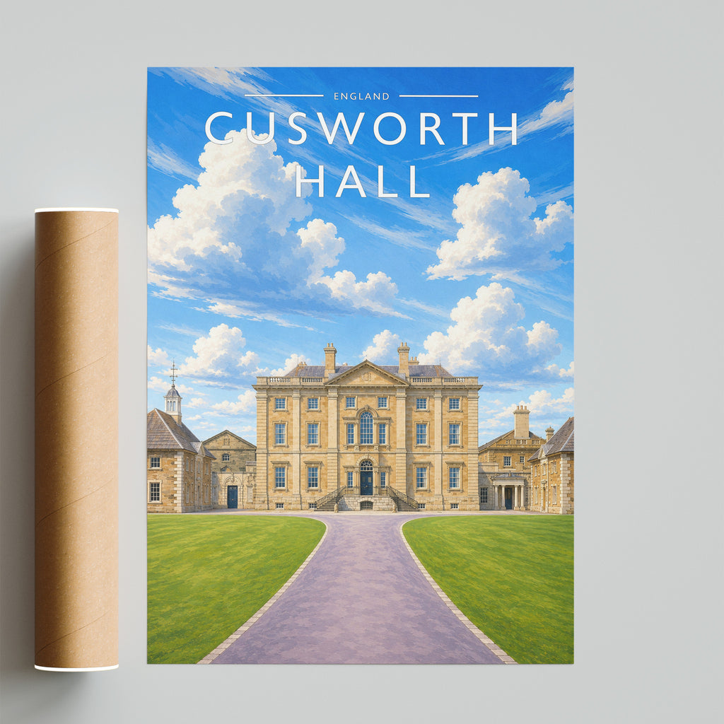 Cusworth Hall Travel Poster - fine art print with shipping tube
