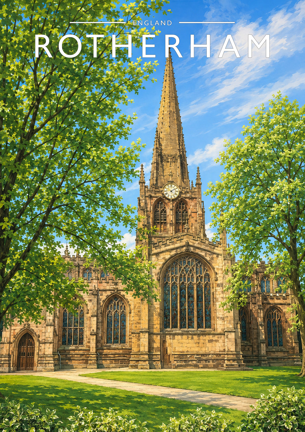 Rotherham Travel Poster - A4 travel poster print