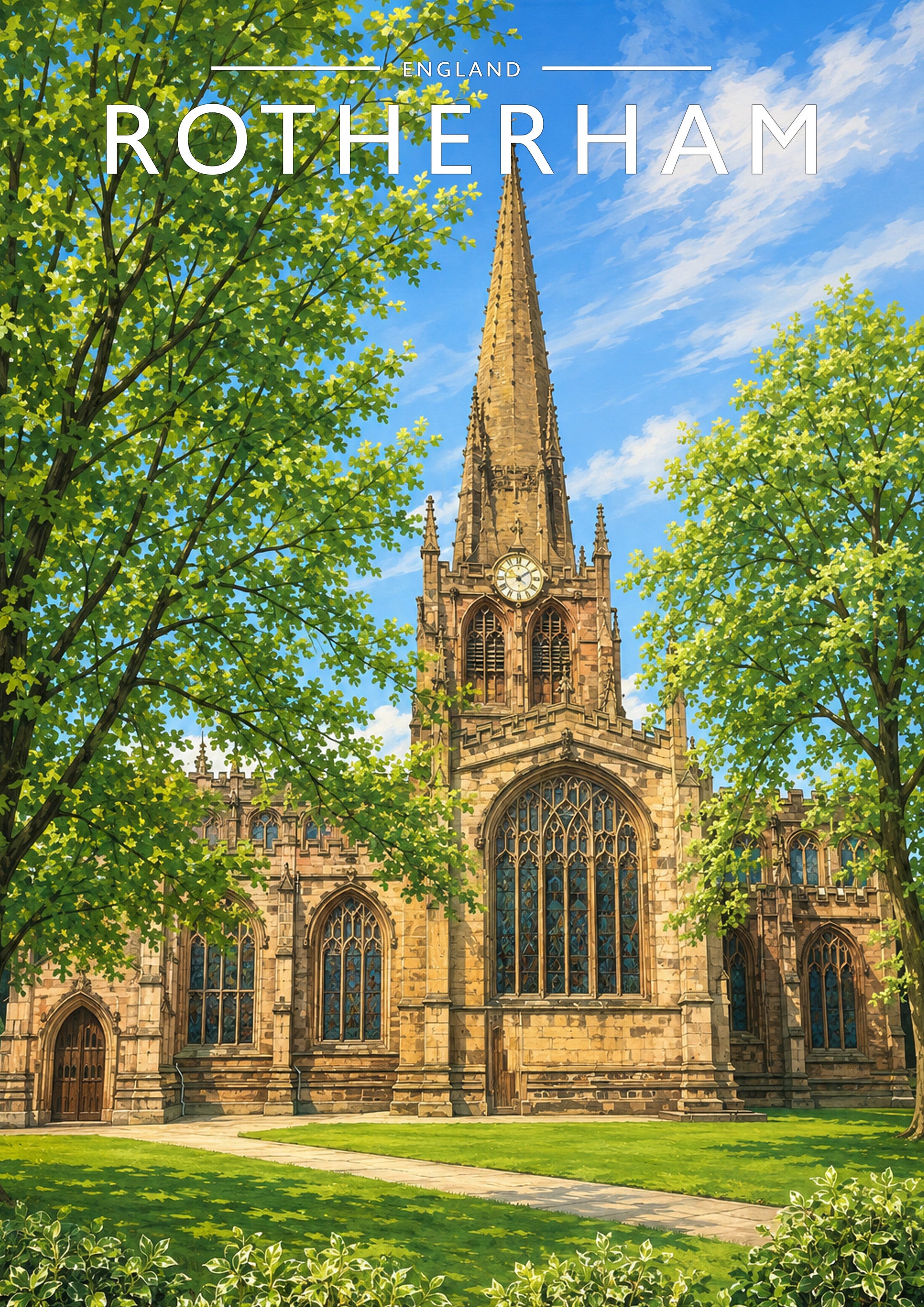 Rotherham Travel Poster - A4 travel poster print