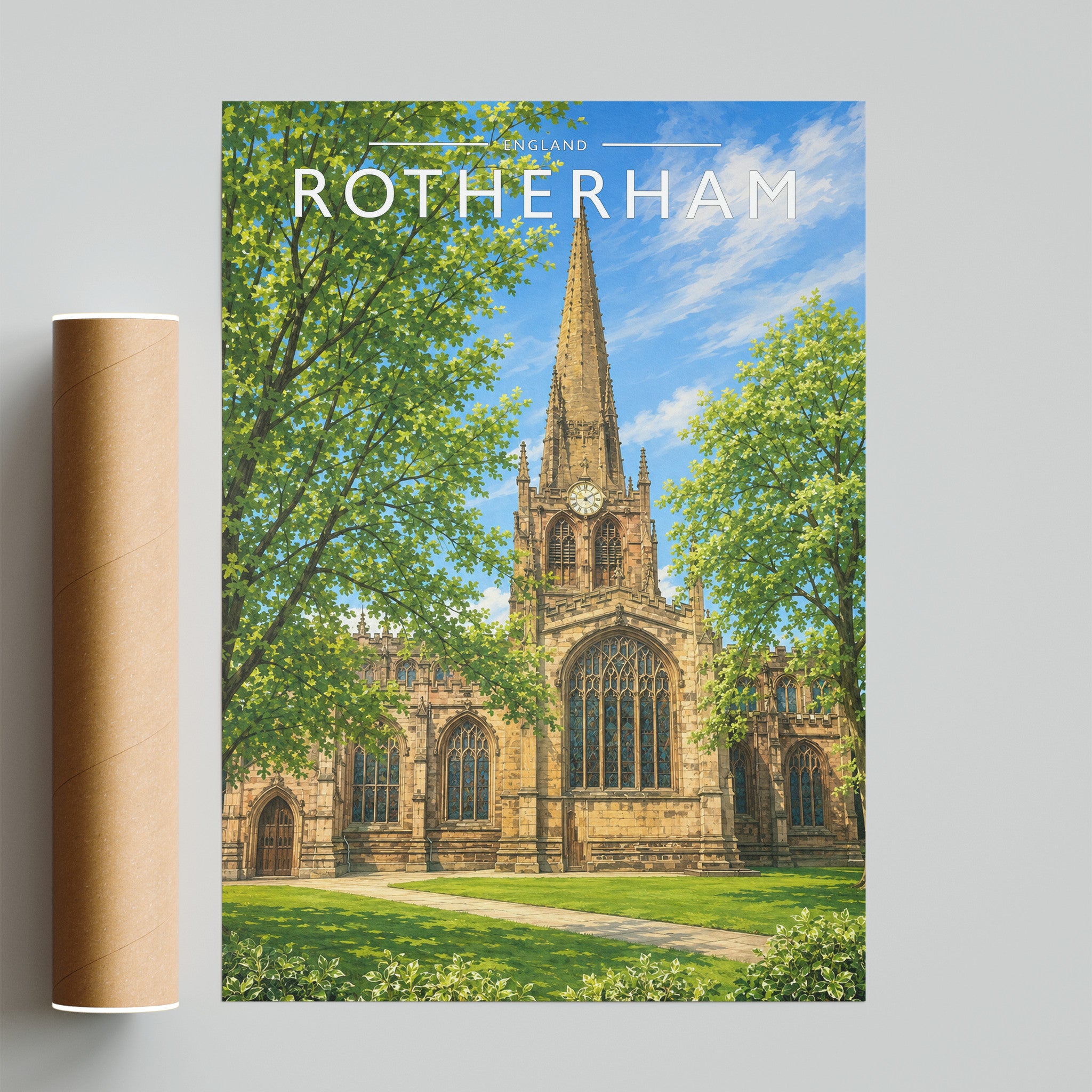 Rotherham Travel Poster - fine art print with shipping tube