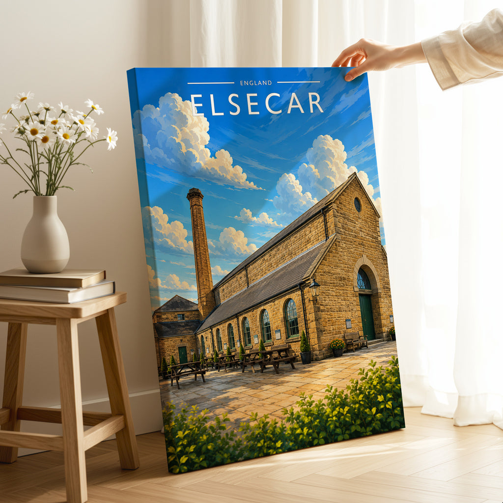 Elsecar Travel Poster as a gallery-wrapped canvas
