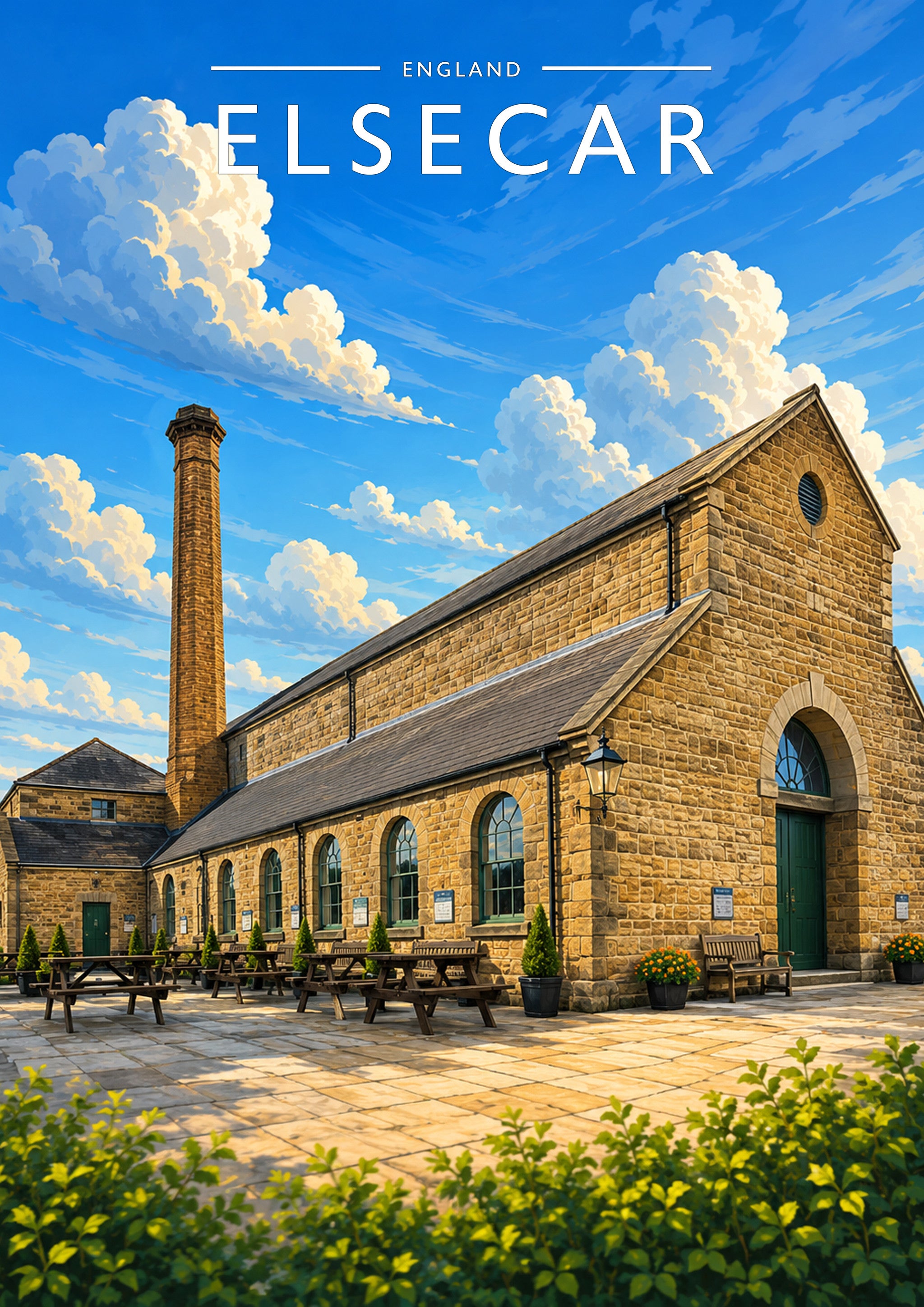 Elsecar Travel Poster - A4 travel poster print