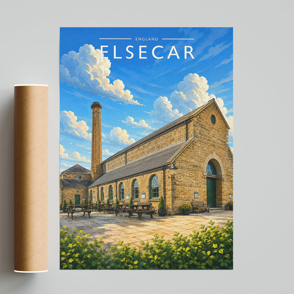 Elsecar Travel Poster - fine art print with shipping tube
