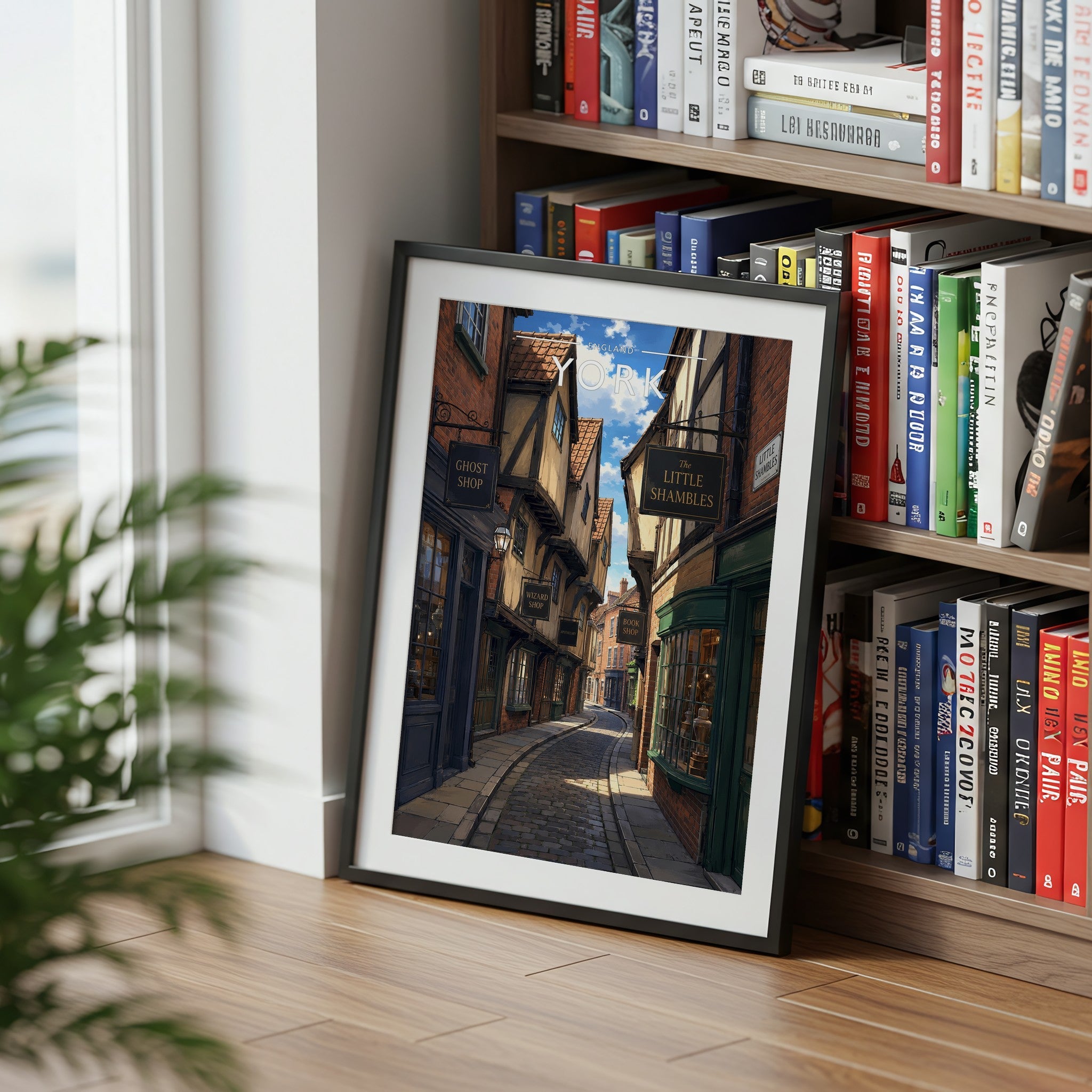 York #4 Travel Poster mounted in a black frame