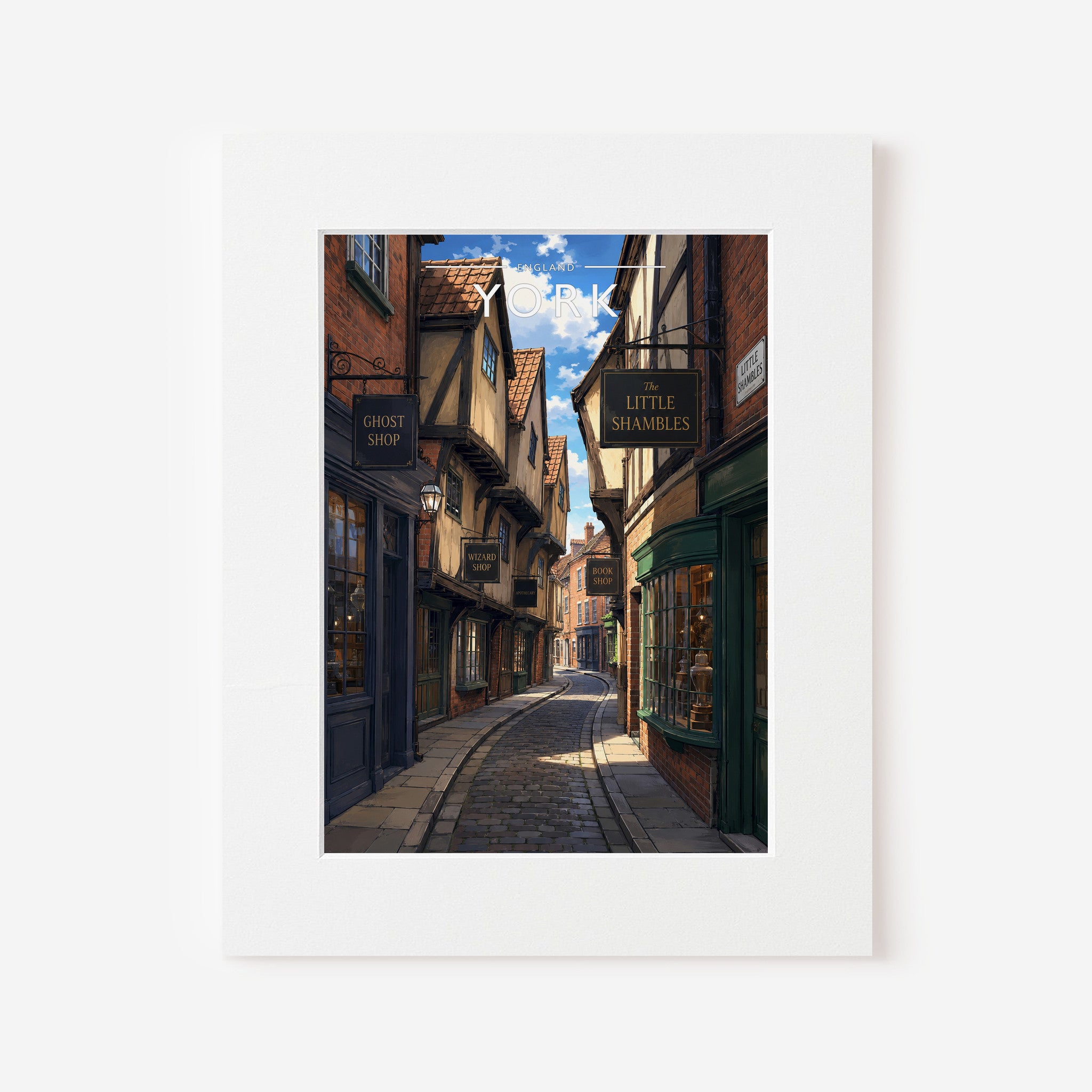 York #4 Travel Poster in a white mount