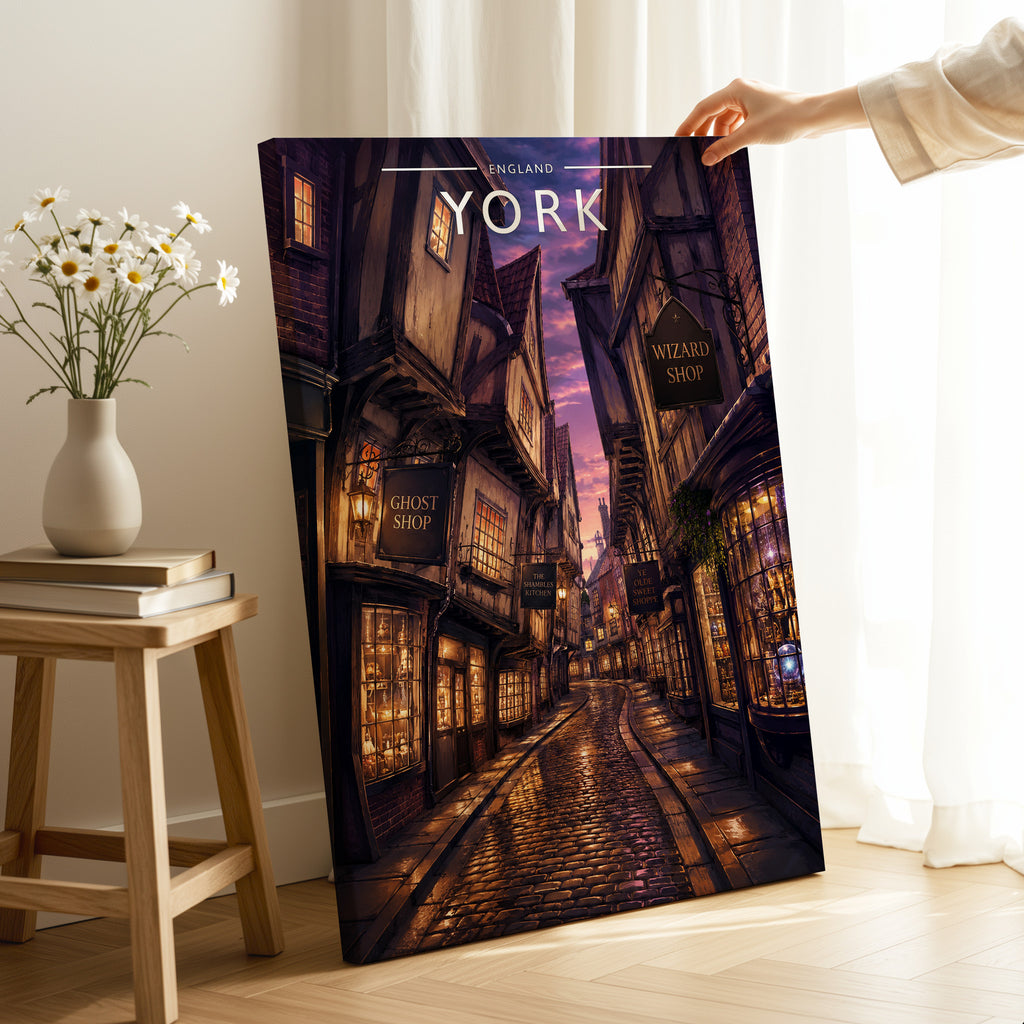 York #5 Travel Poster as a gallery-wrapped canvas