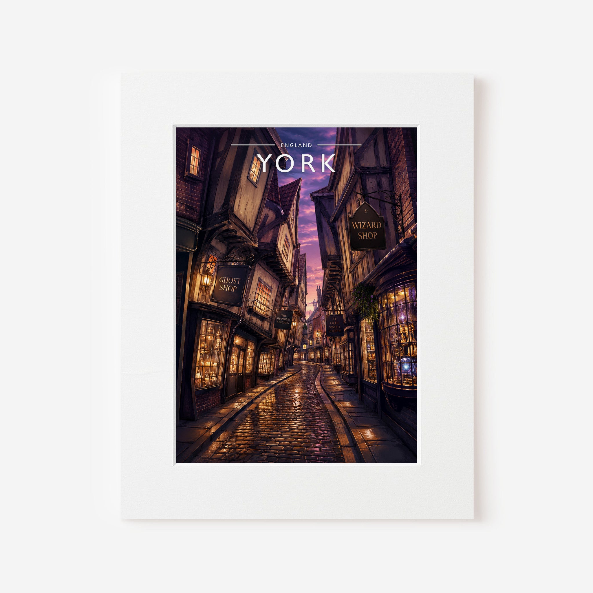 York #5 Travel Poster in a white mount