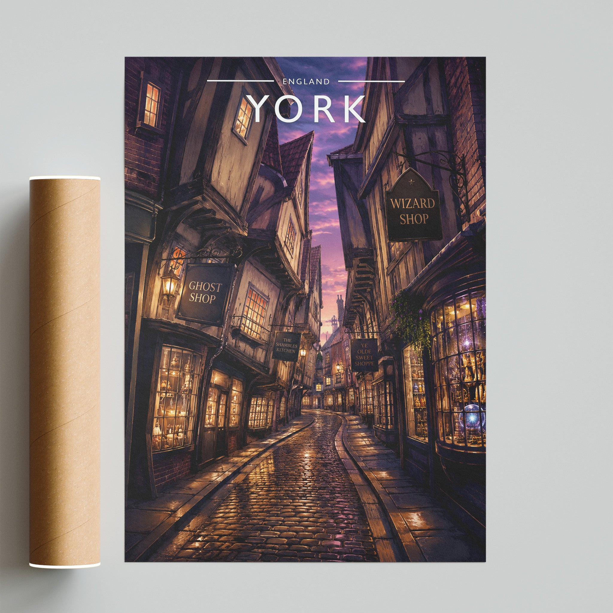 York #5 Travel Poster - fine art print with shipping tube