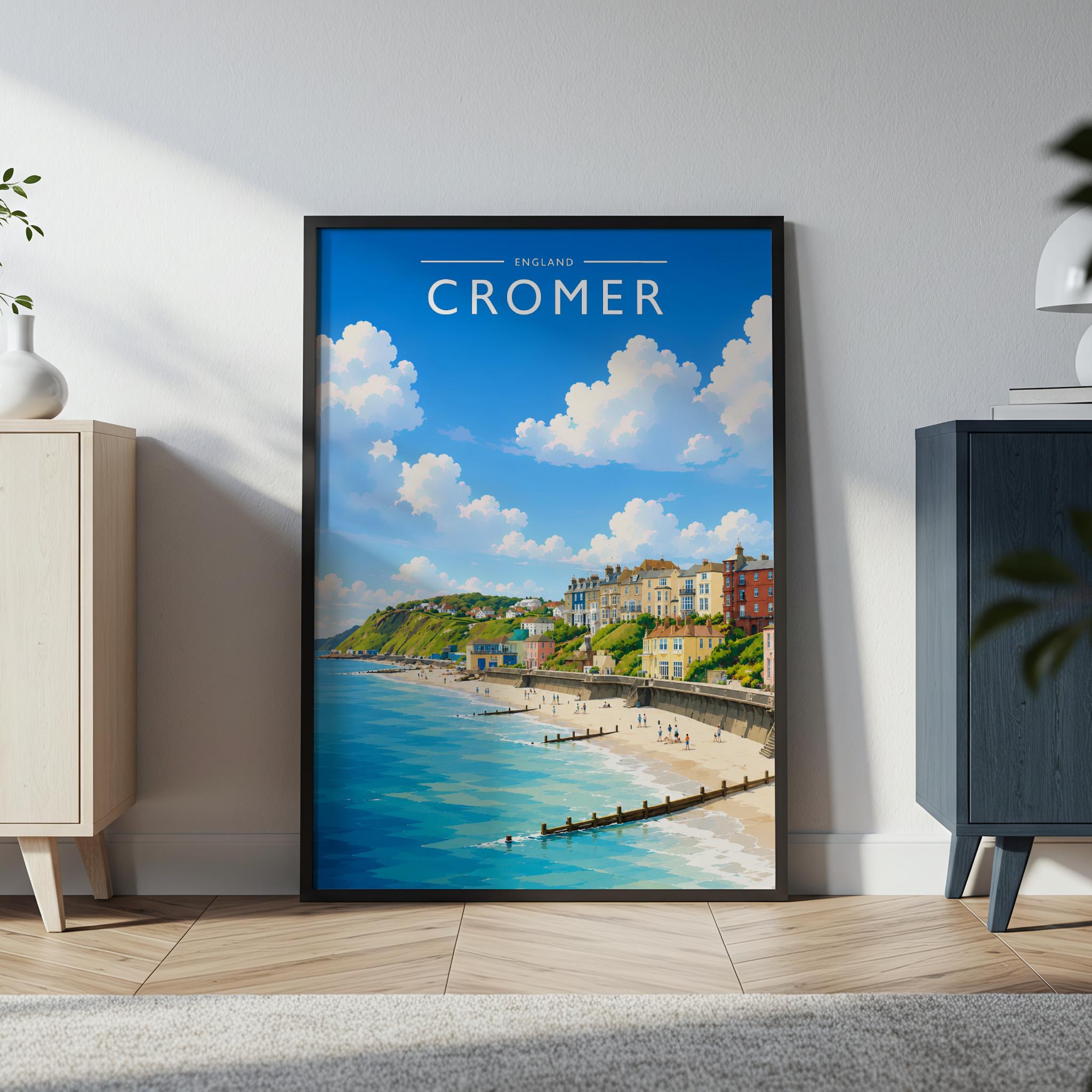 Cromer #3 Travel Poster in a black frame