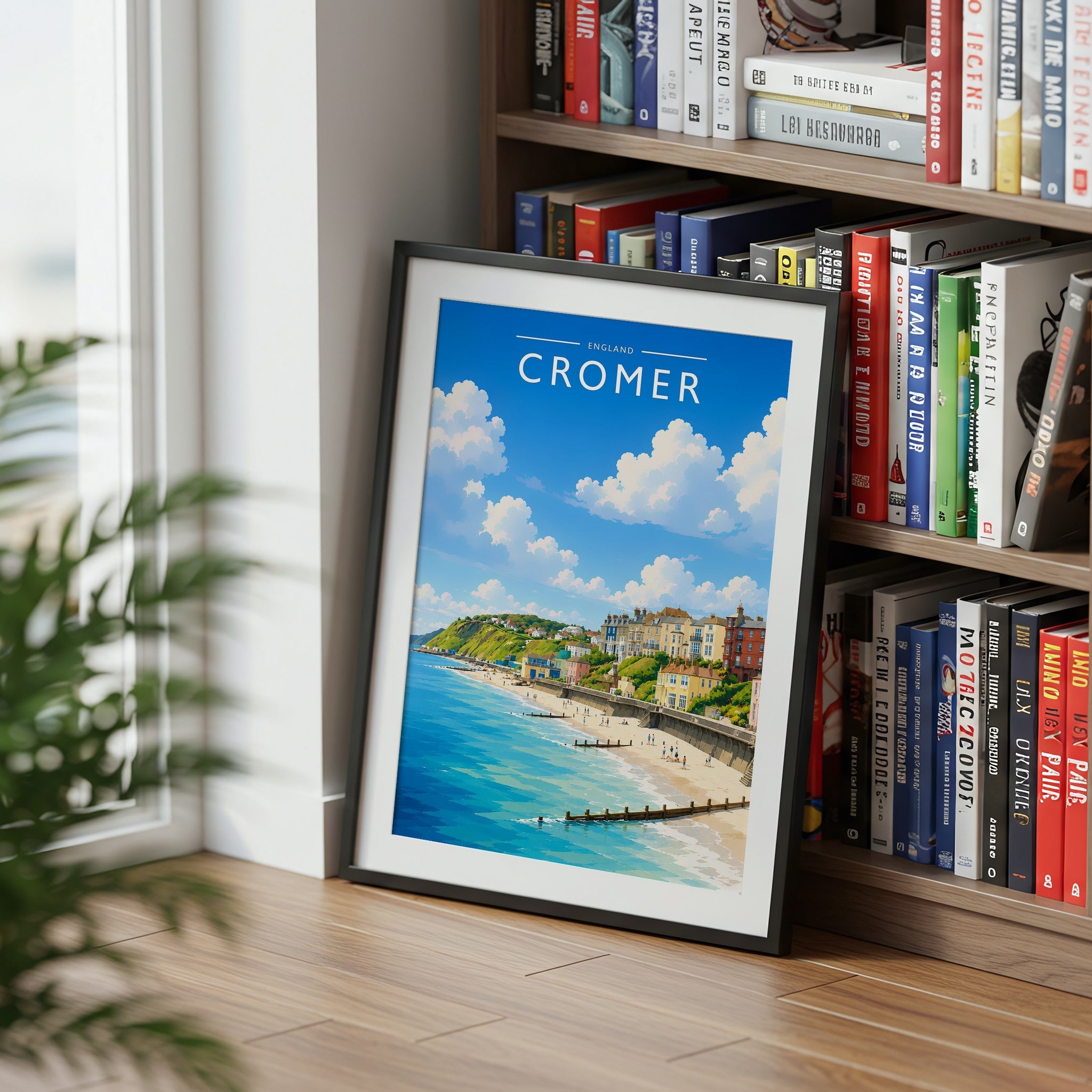 Cromer #3 Travel Poster mounted in a black frame