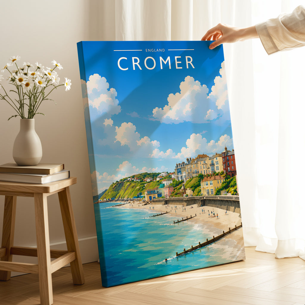 Cromer #3 Travel Poster as a gallery-wrapped canvas