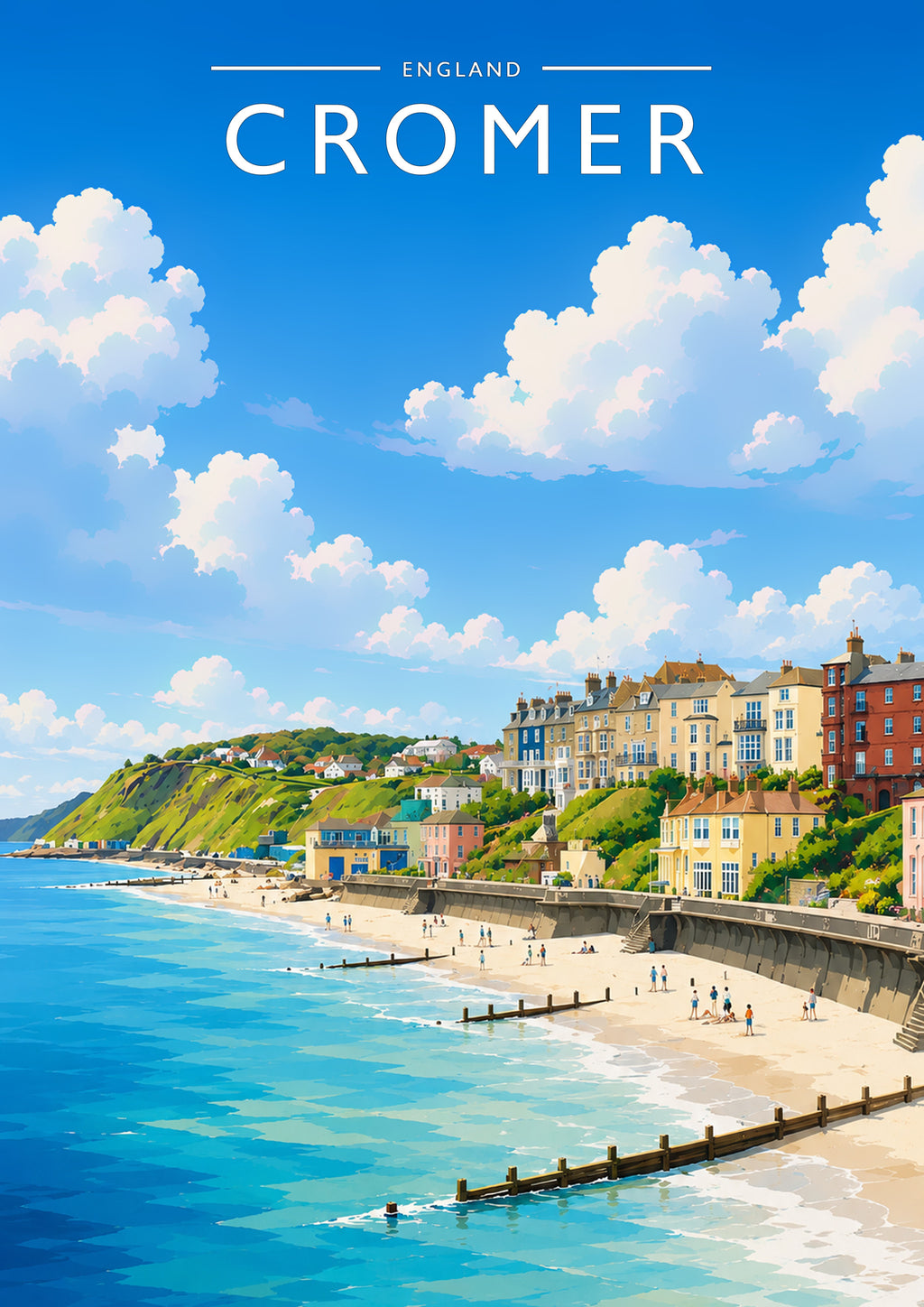 Cromer #3 Travel Poster - A4 travel poster print