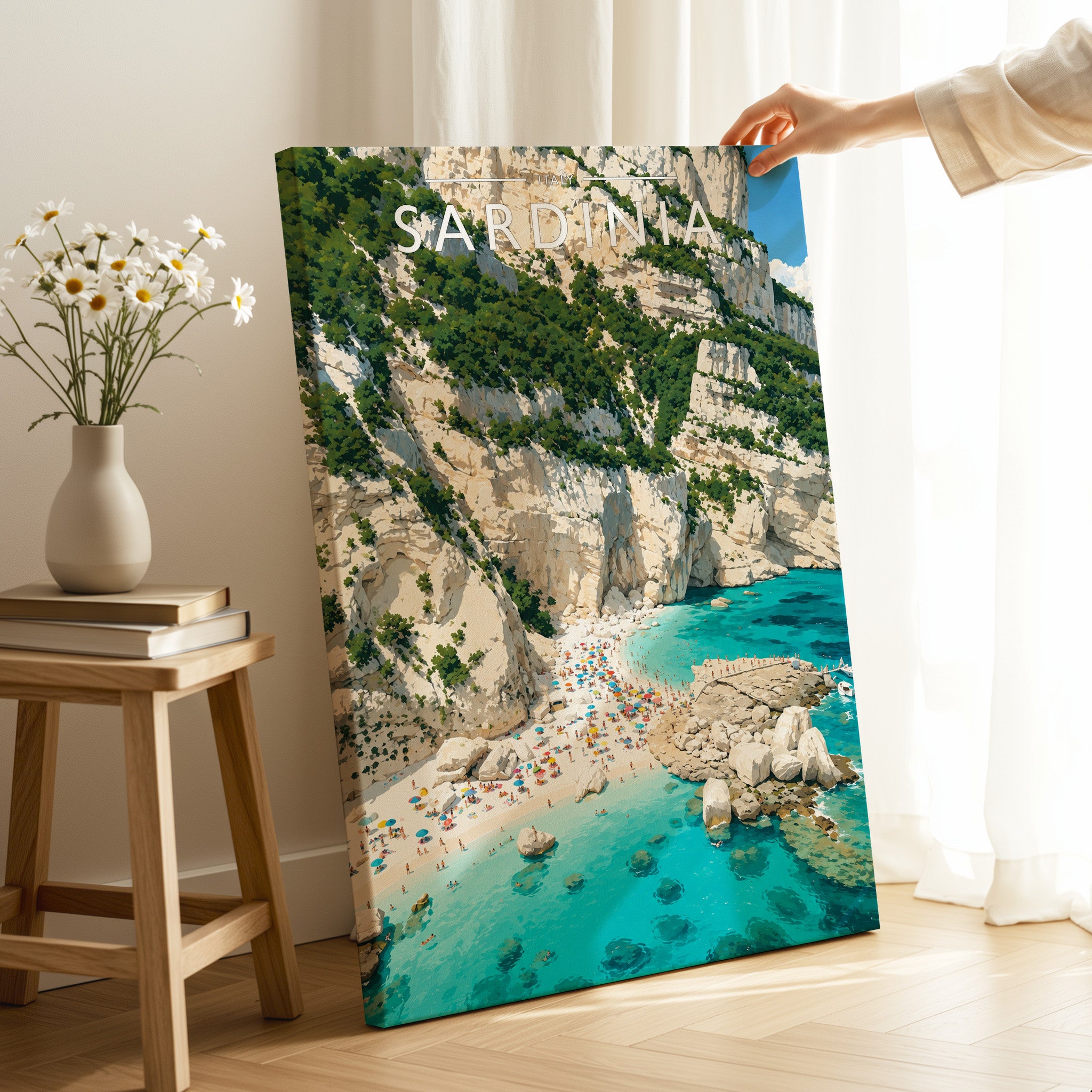 Sardinia #3 Travel Poster as a gallery-wrapped canvas