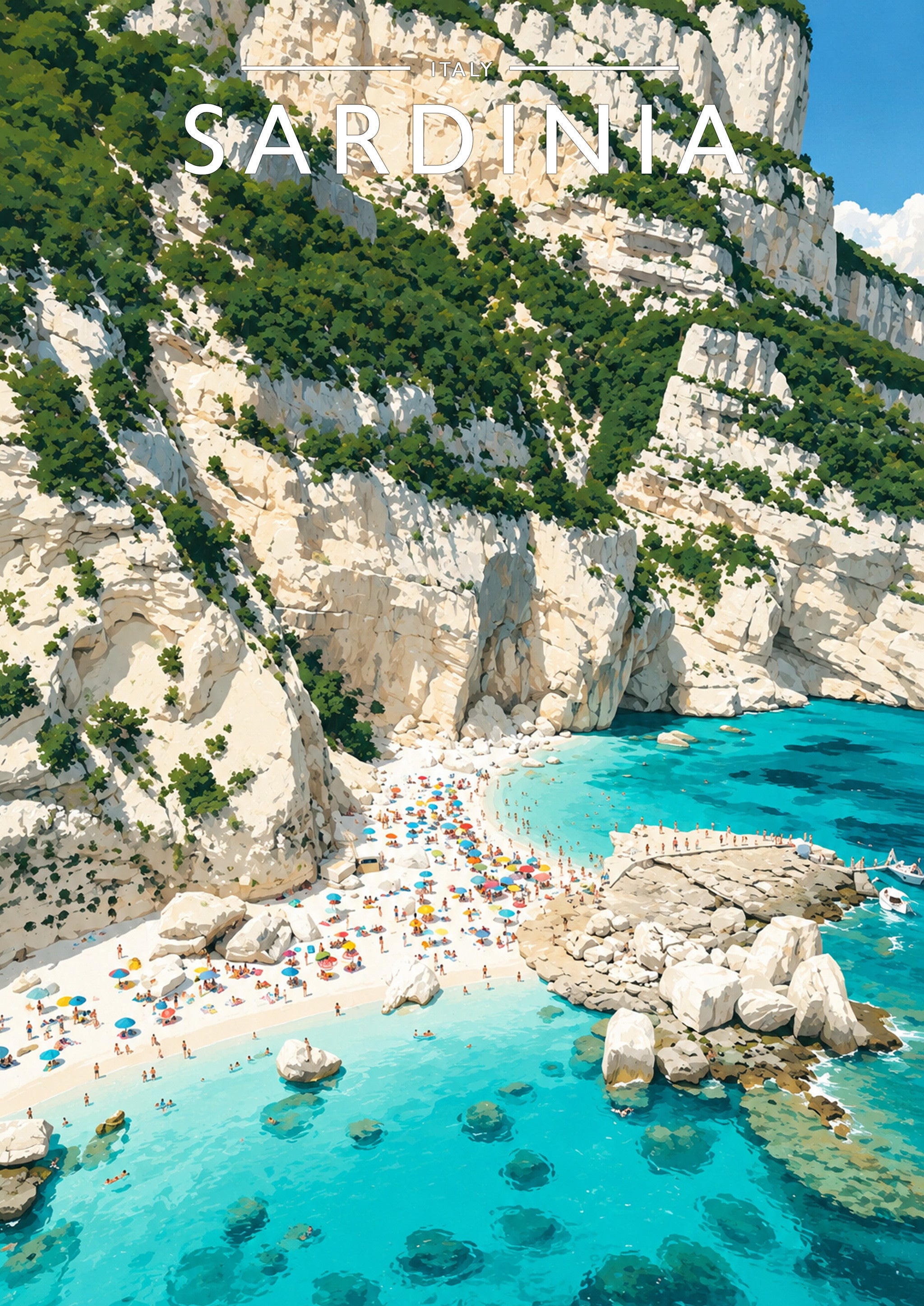 Sardinia #3 Travel Poster - A4 travel poster print