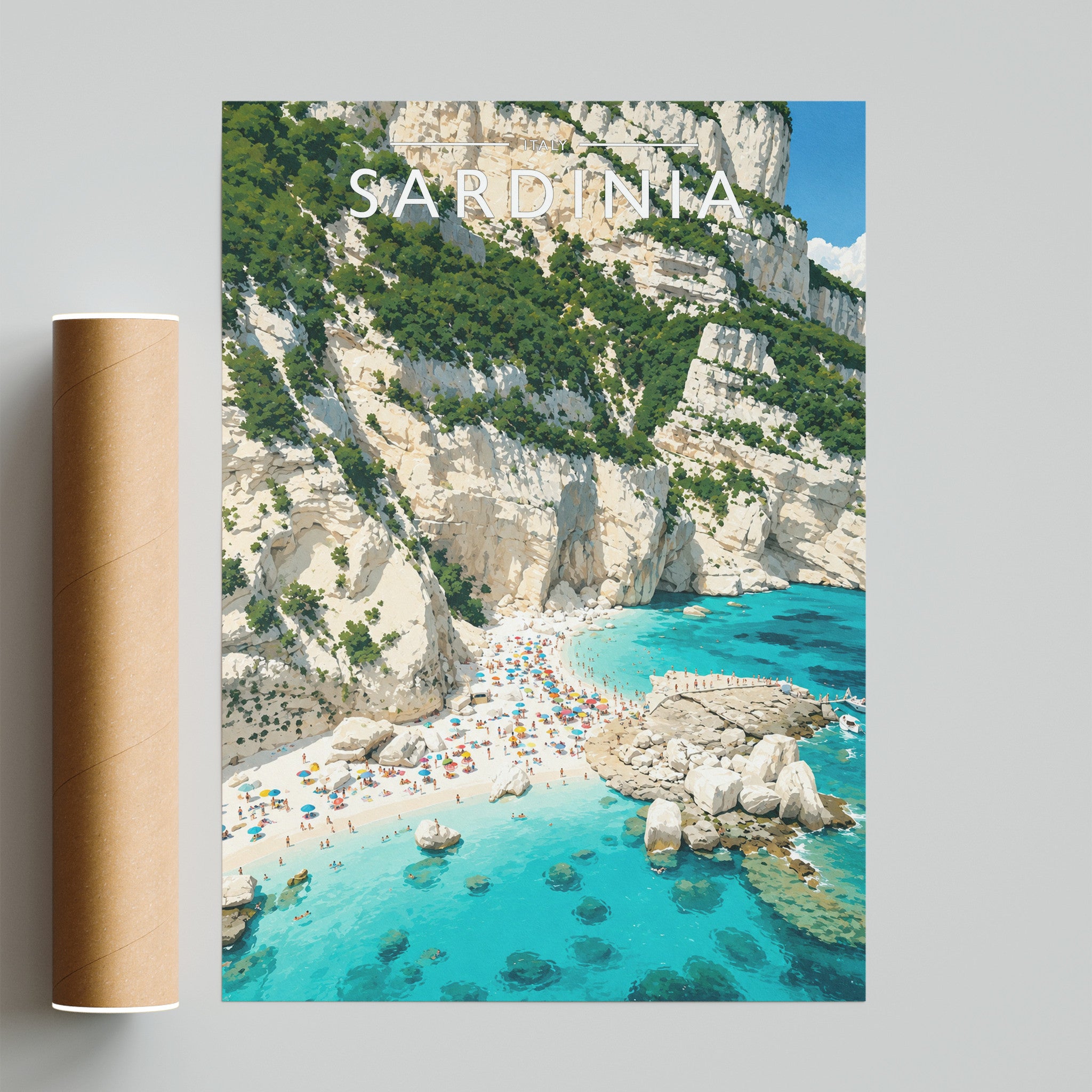 Sardinia #3 Travel Poster - fine art print with shipping tube