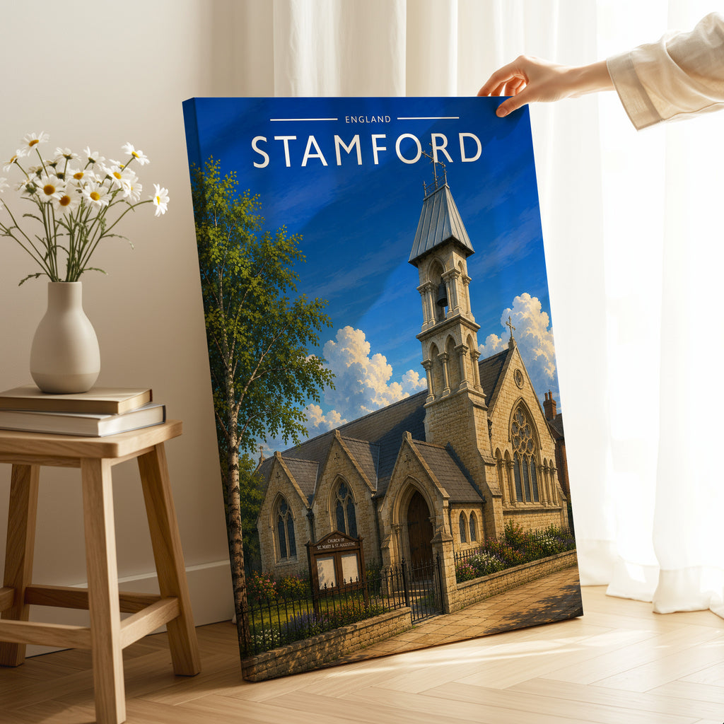 Stamford #14 Travel Poster as a gallery-wrapped canvas