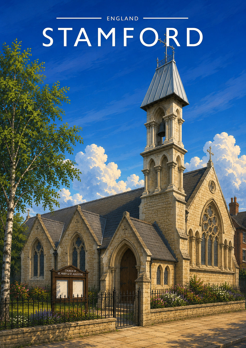 Stamford #14 Travel Poster - A4 travel poster print