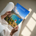 Lesvos Travel Poster - A4 print held in hand