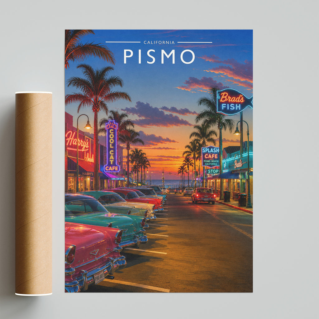 Pismo Travel Poster - fine art print with shipping tube