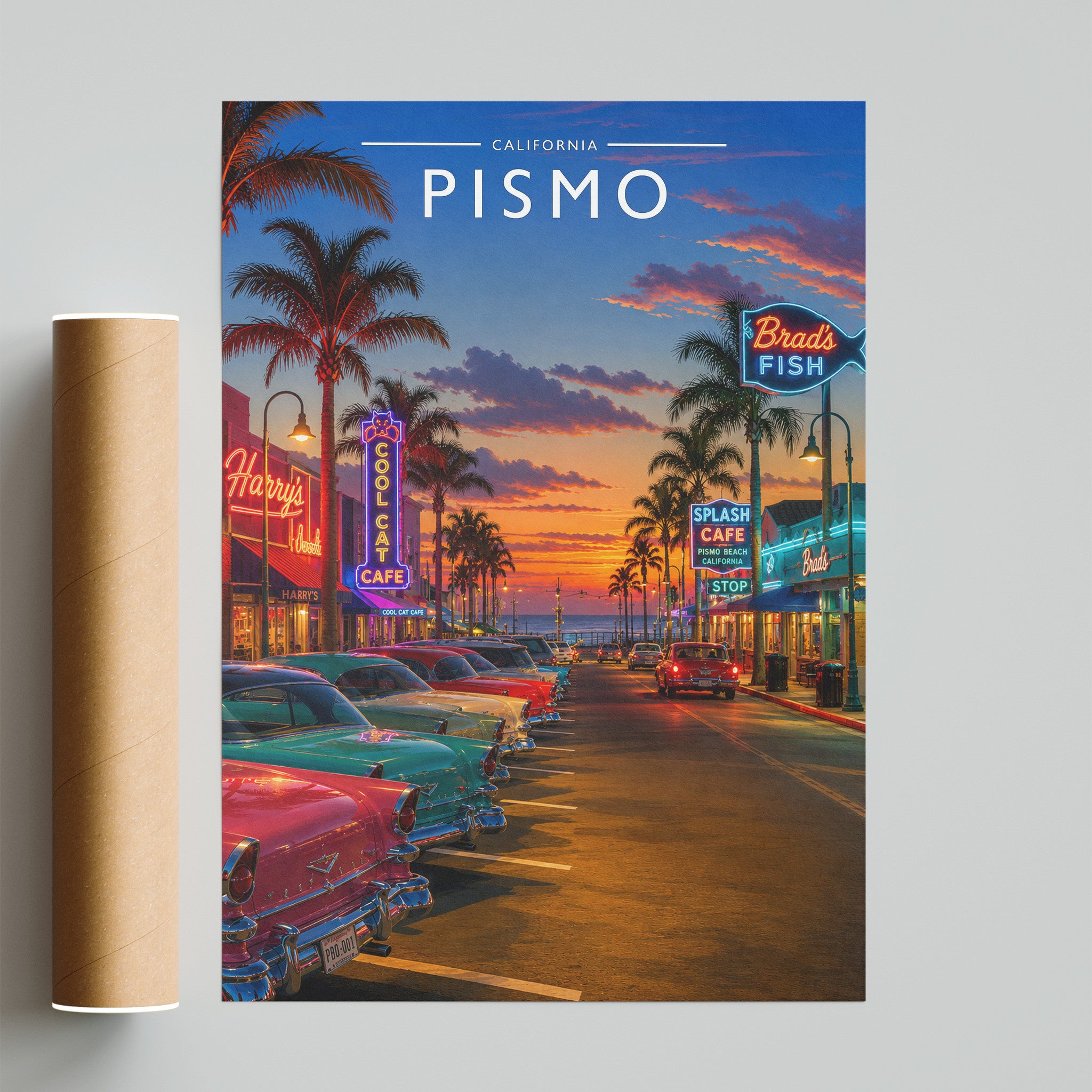Pismo Travel Poster - fine art print with shipping tube