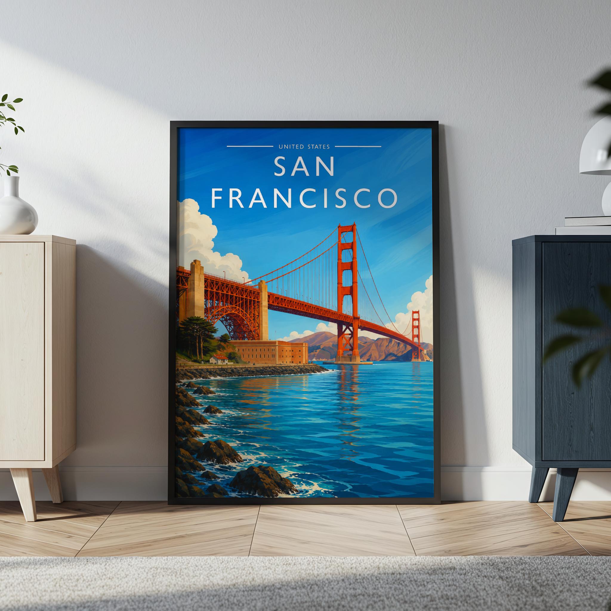 San Francisco #2 Travel Poster in a black frame