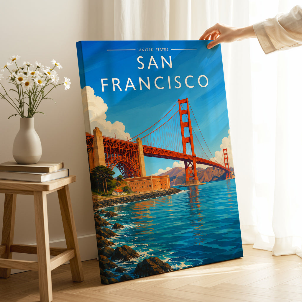 San Francisco #2 Travel Poster as a gallery-wrapped canvas