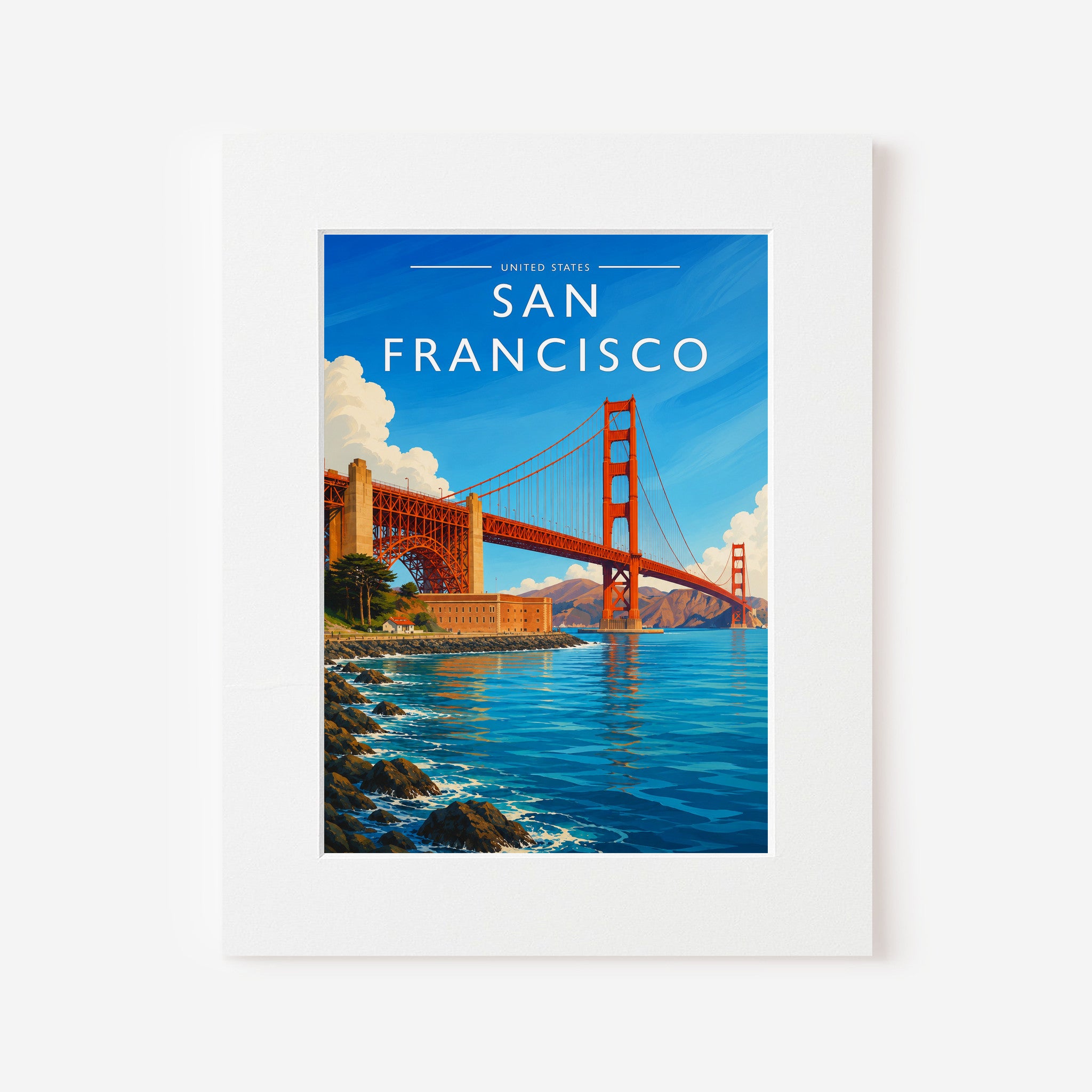 San Francisco #2 Travel Poster in a white mount